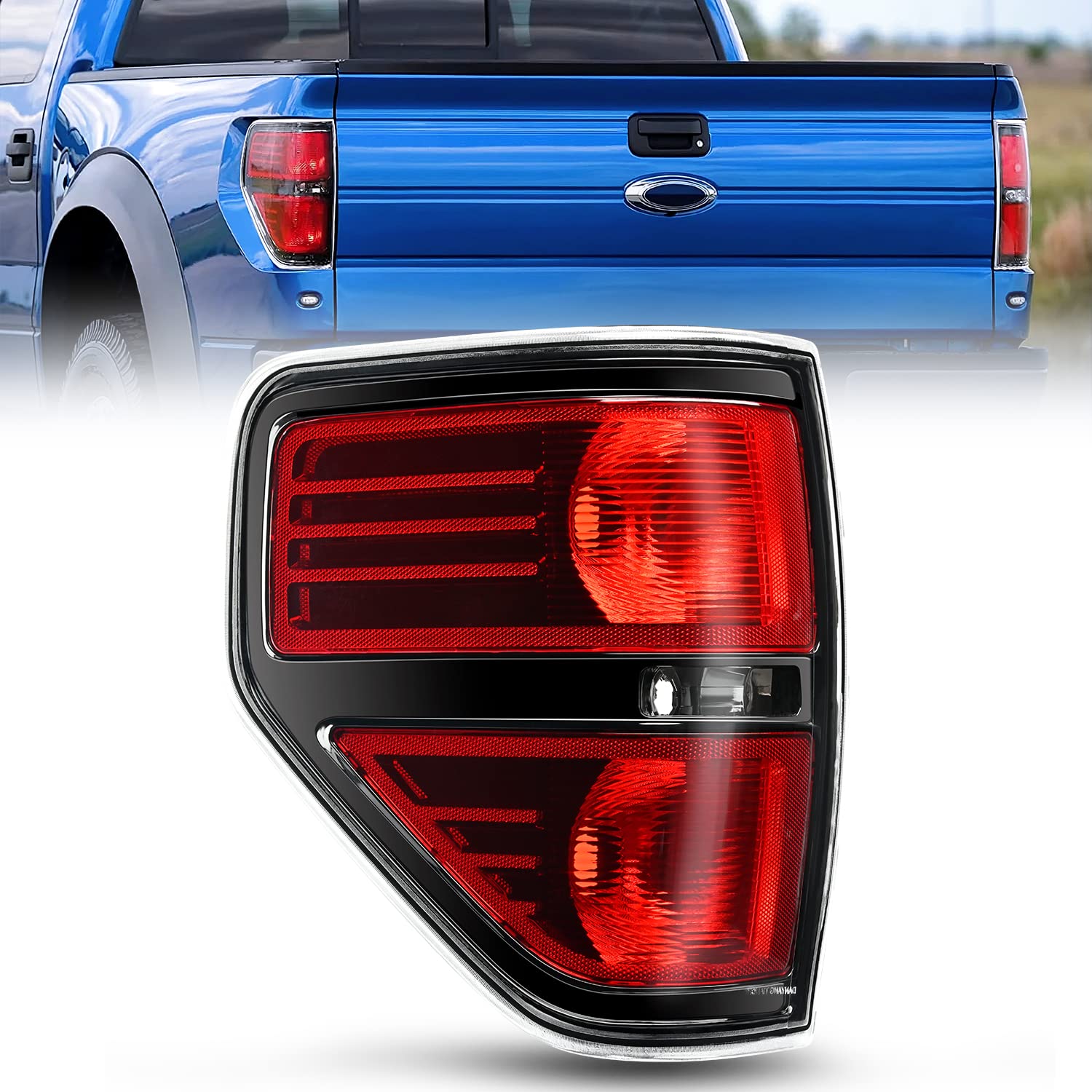 Nilight Driver Side Taillight Assembly For 2009 2010 2011 2012 2013 2014 Ford F-F150 F150 Pickup Truck Right Side Rear Lamp Repl