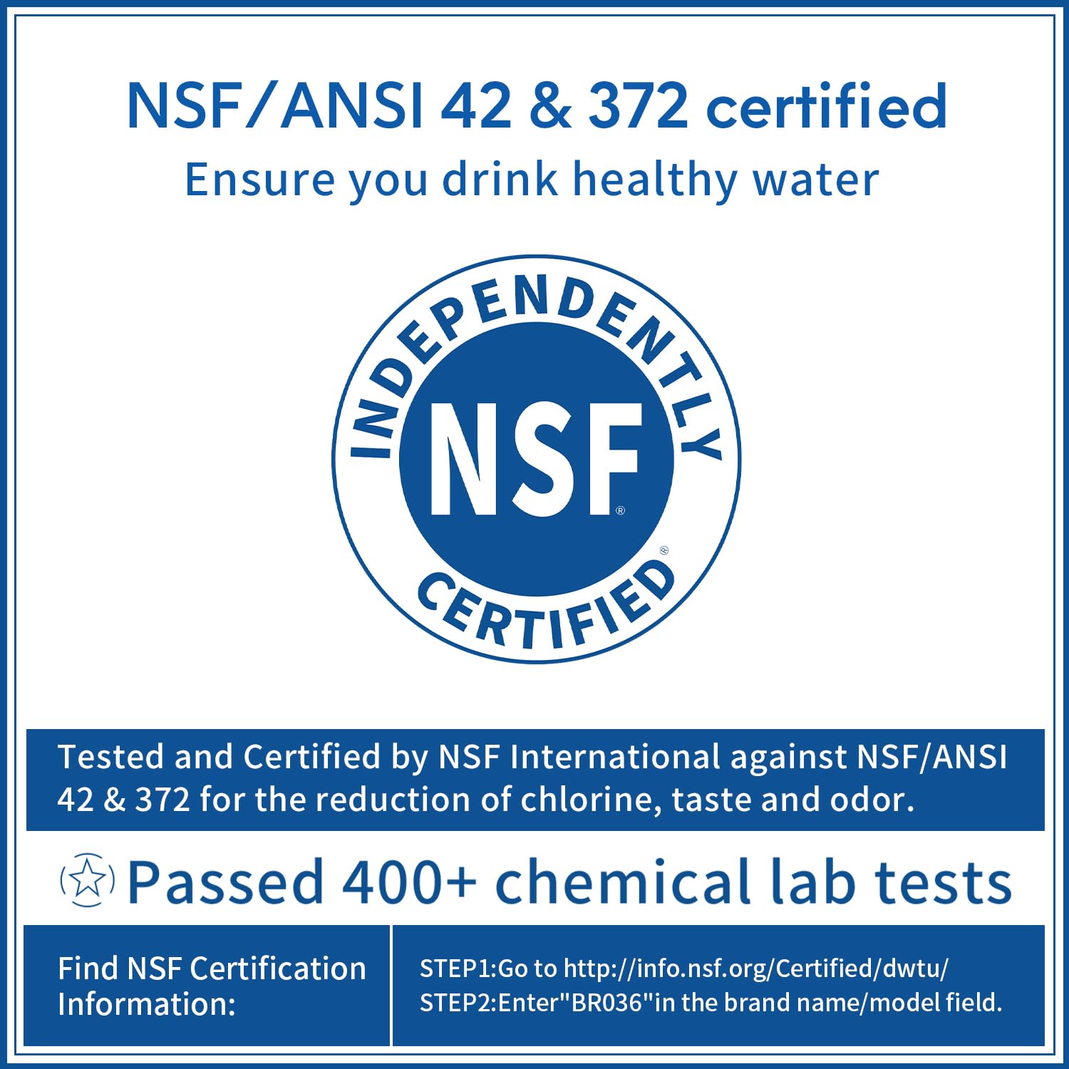 RV Inline Water Filter with Flexible Hose Protector, NSF 42/372 Certified, Reduce Chlorine, Odor, Taste, Rust and Fluoride in Dr