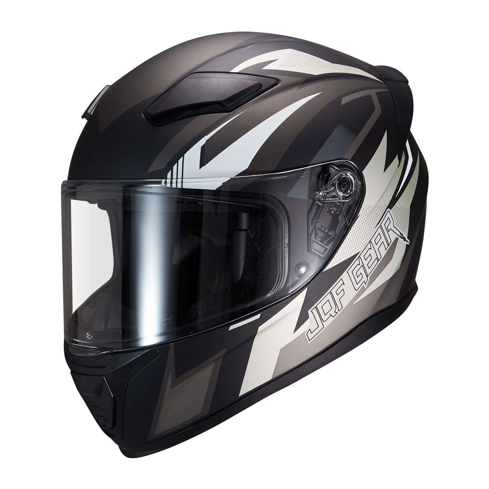 Jqf Gear Full Face Motorcycle Helmet Ws-607 Dot Approved Motorbike Racing Street Bike Helmets For Adults With Visor (Gray Ash, X