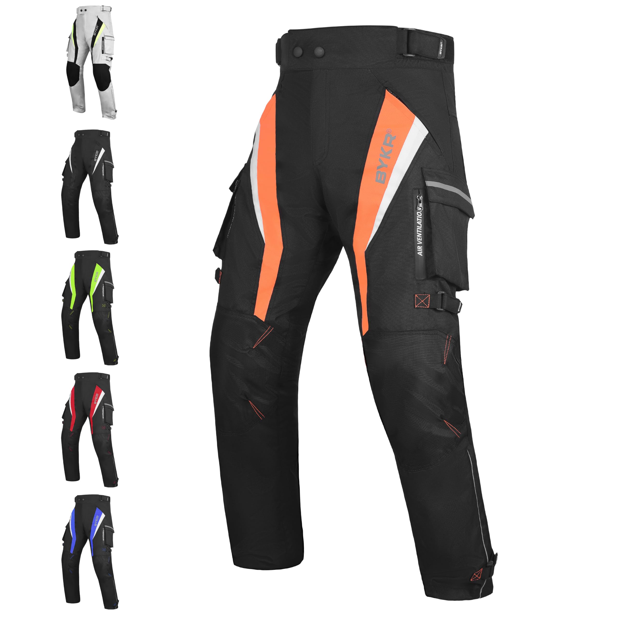 Bykr Motorcycle Pants For Men And Women Armored Cordura Overpants Enduro Atv Dual Sports Motocross Cargo Work Touring Adventure