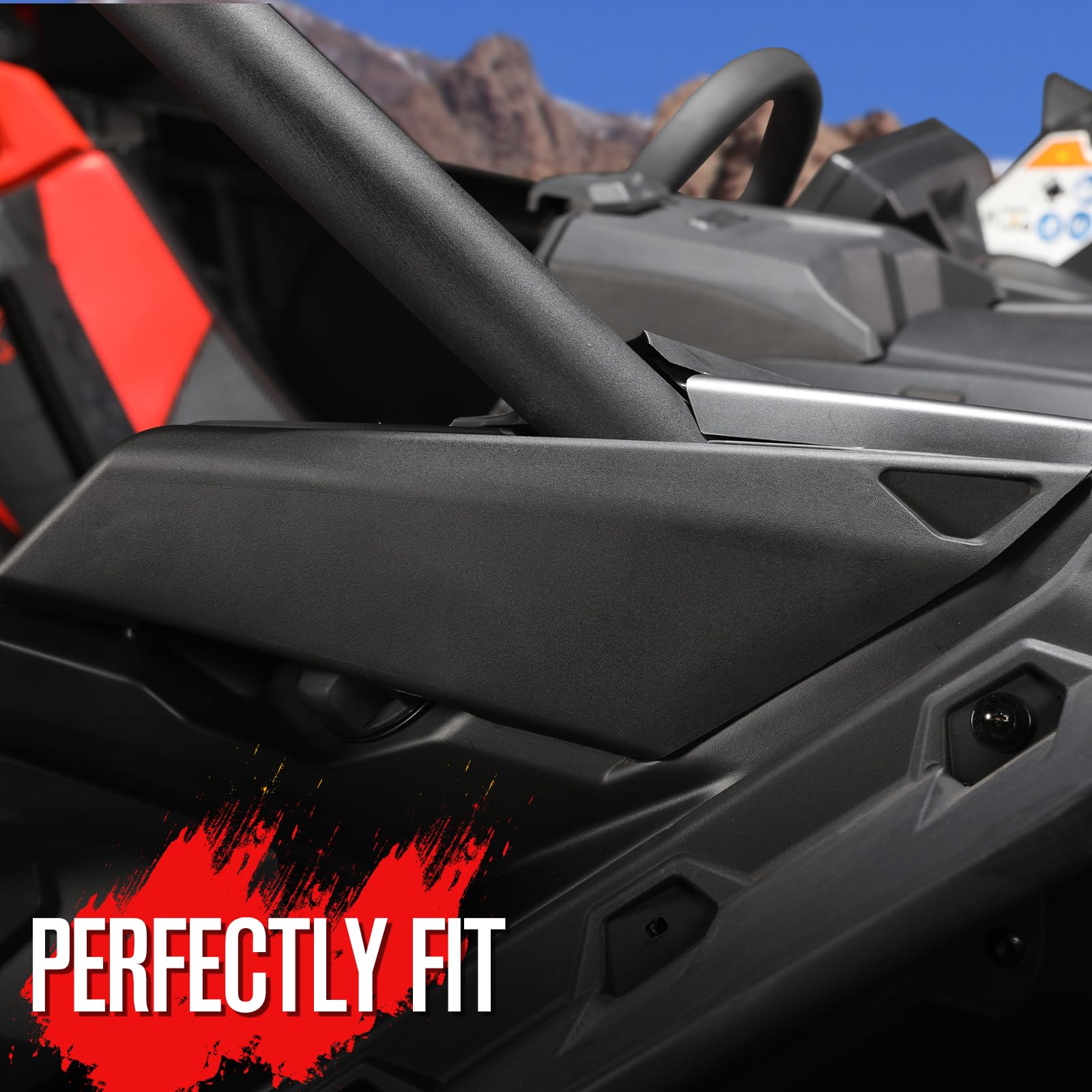 A & UTV PRO 3PCS X3 Lateral Gas Cap Cover & Rear Cage Trim Covers Kit for Can Am Maverick X3 / X3 Max 2017-2024,Protection Plate