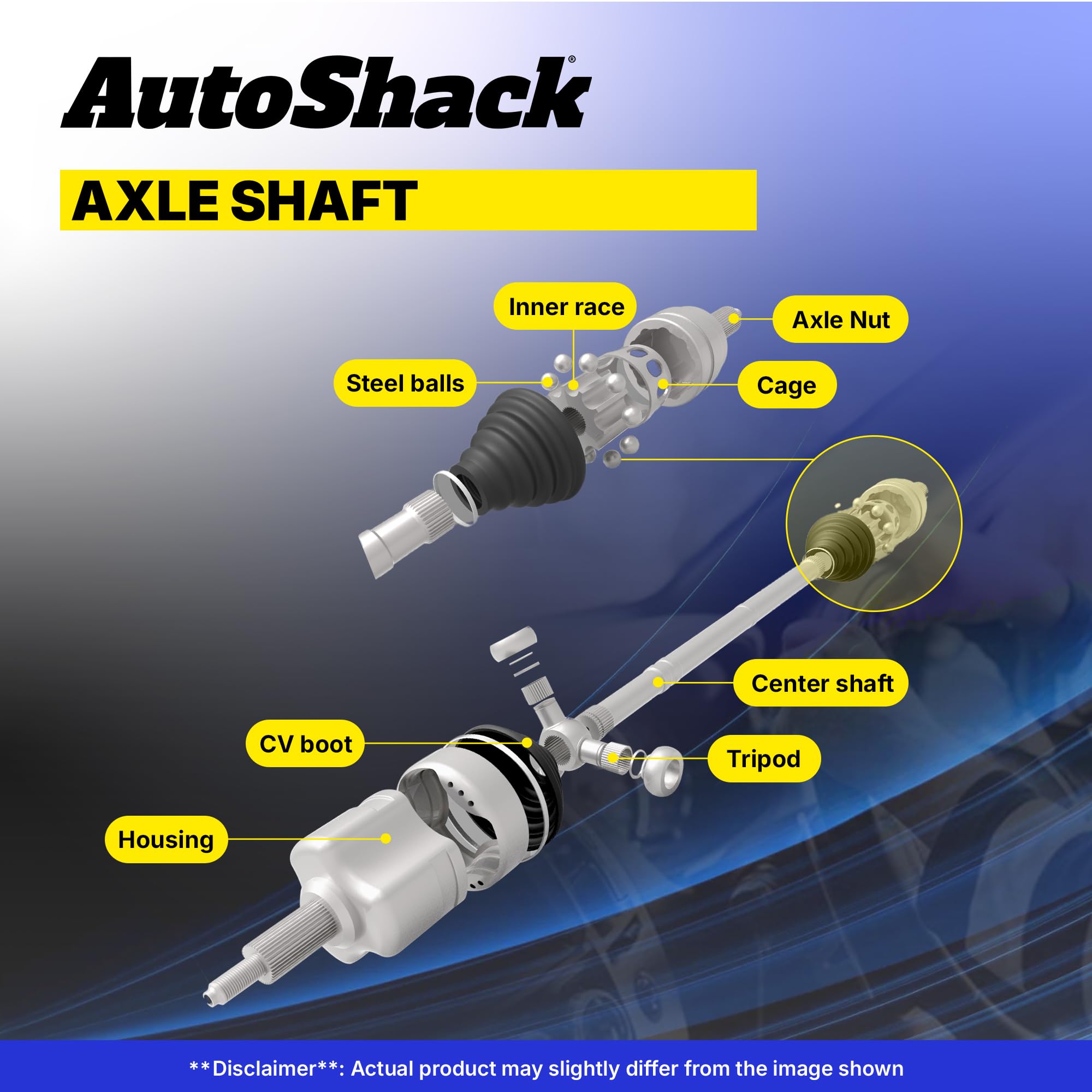 Auto Shack CV Axle Drive Shaft Neoprene Boots Pair for 2006-2010 Hummer H3, H3T, 3.5L/3.7L/5.