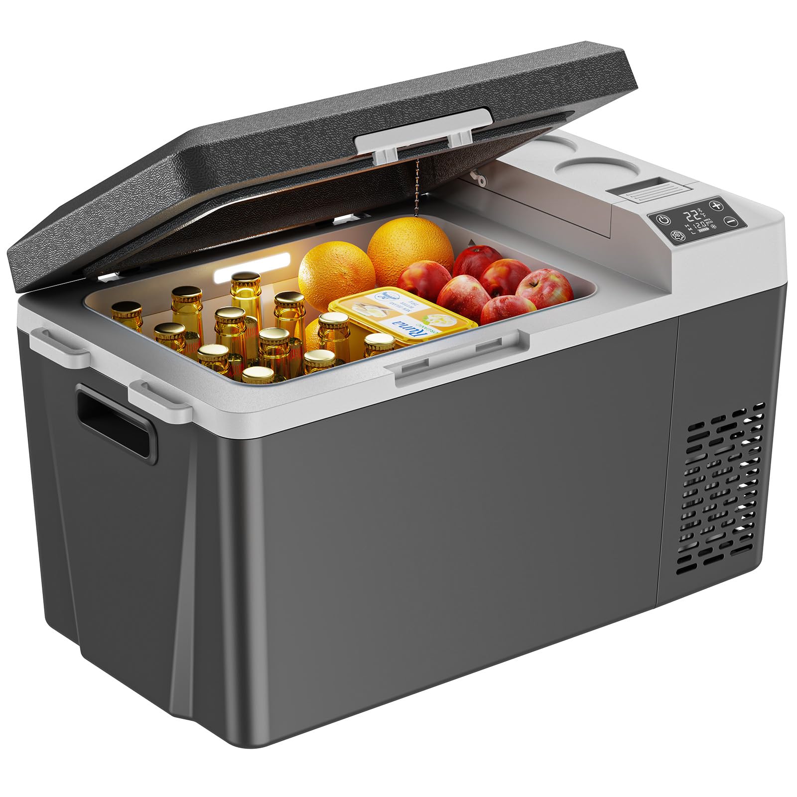 Marsail 12 Volt Car Refrigerator, 24QT Electric Cooler, Portable Car Fridge with Battery Power Option, 12/24V DC and 110-240V AC
