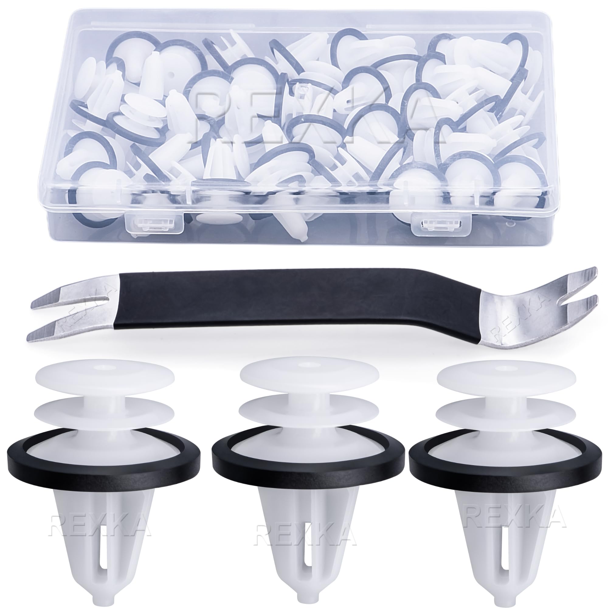 Rexka 31Pcs Door Panel Retainer Clip For Ford W713297-S300 C-Max Edge Escape Explorer F-150 Mustang Focus Flex Fusion Taurus Lin