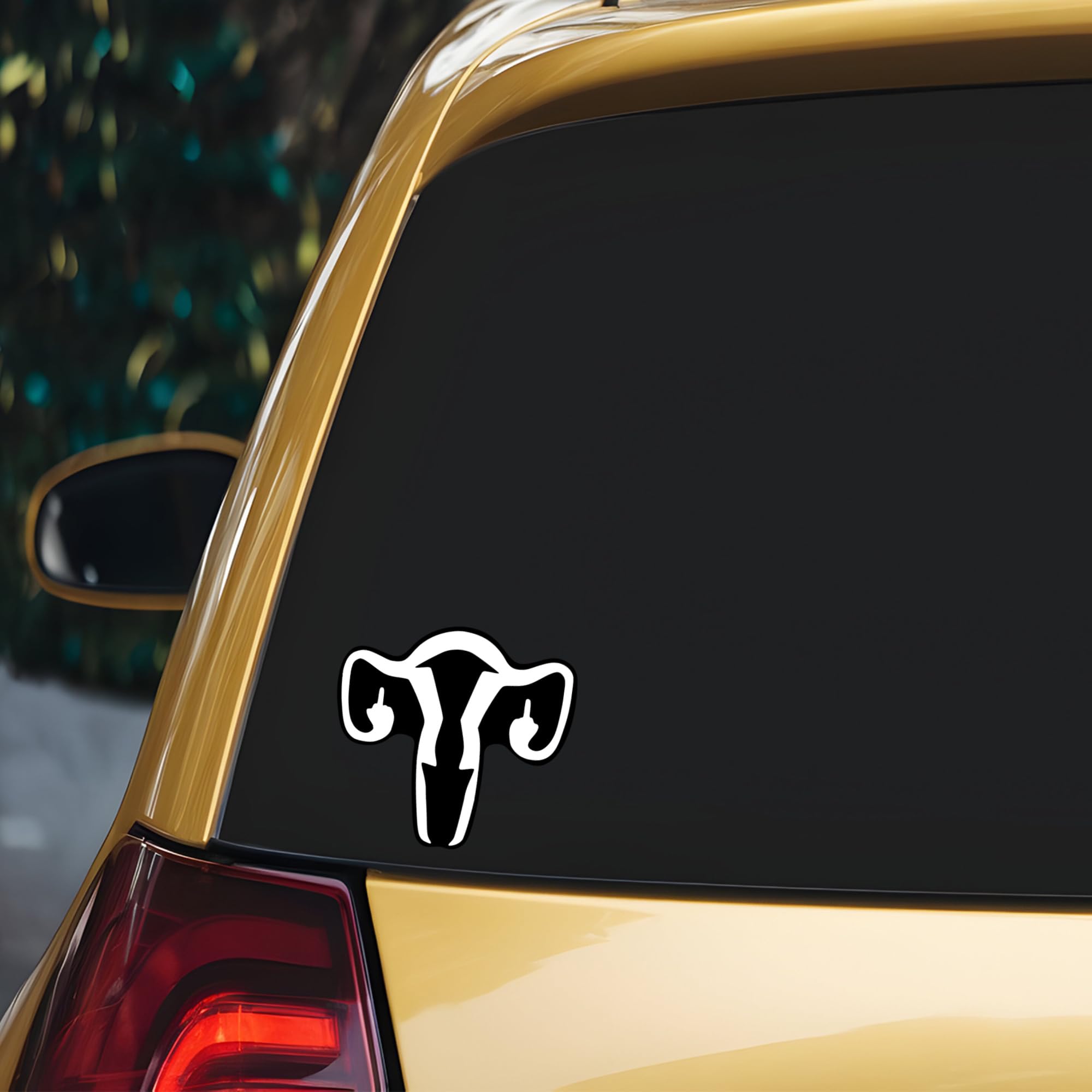 Ovary Flipping The Bird Vinyl Decal Sticker  Cars Trucks Vans Suvs Windows Walls Cups Laptops  White  5.5 X 5.2 Inches  Kcd2180