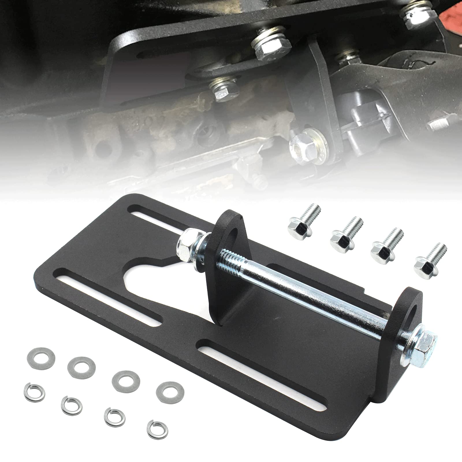 Goopool LS Conversion Engine Swap Mounts for 1973-1998 Chevy GMC Truck, Adjustable 2WD/4WD, Steel, Black, Model LS-ESM