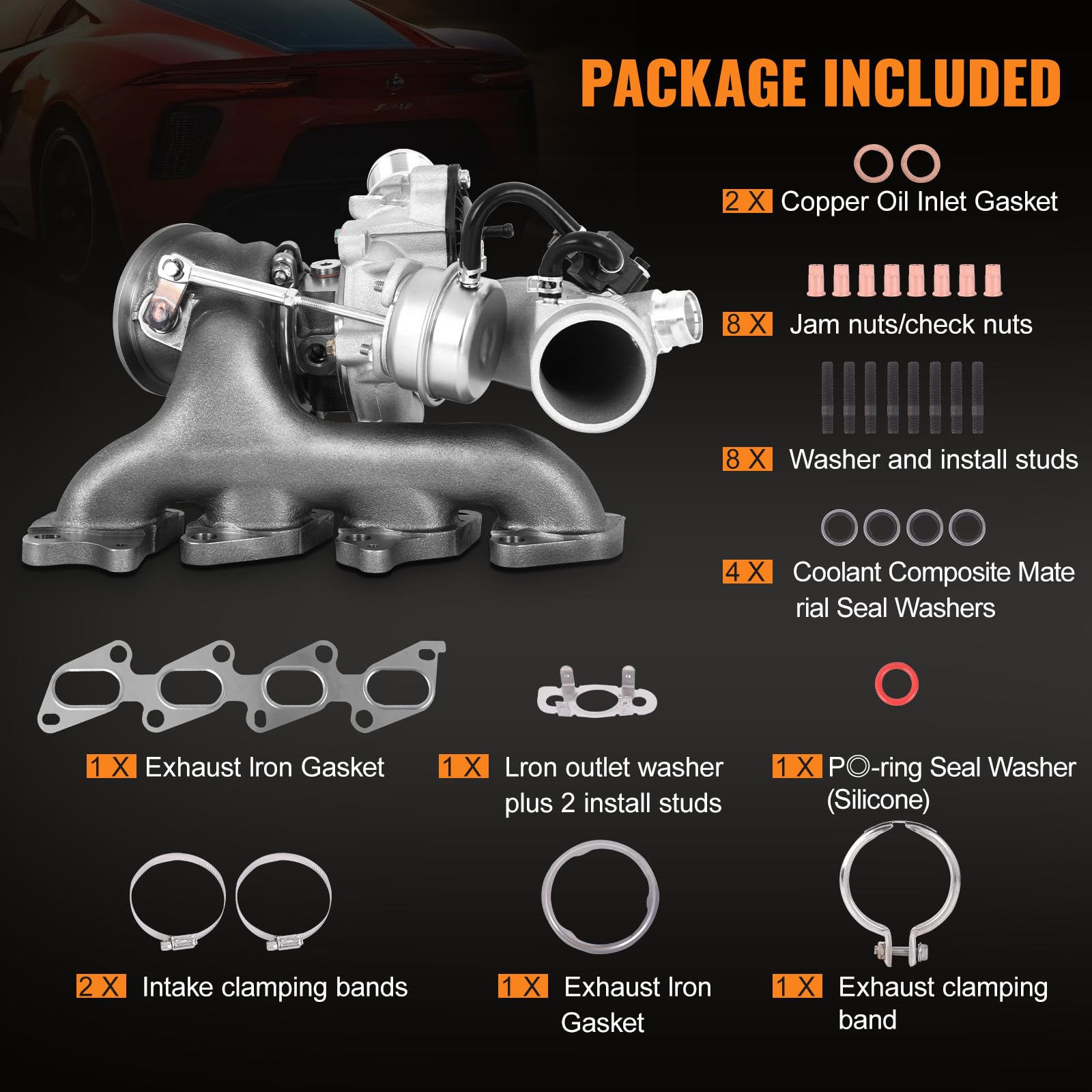TOPAZ Turbo Turbocharger with Complete Installation Kits Compatible with Chevy Chevrolet Cruze 2011-2019 Sonic 2012-2020 Trax 20