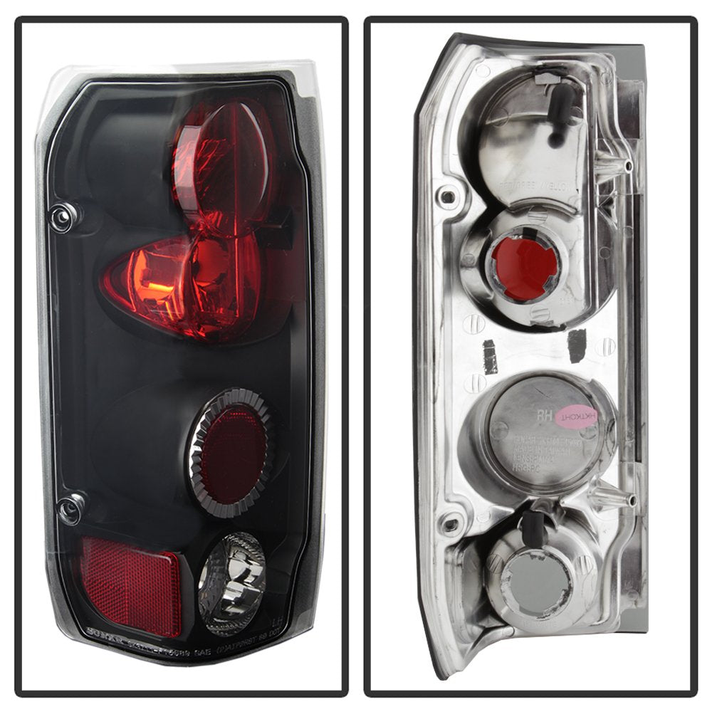 ACANII Black Rear Tail Lights for 1987-1996 Ford F150 F250 F350 Bronco - Driver & Passenger Side Brake Lamps Pair