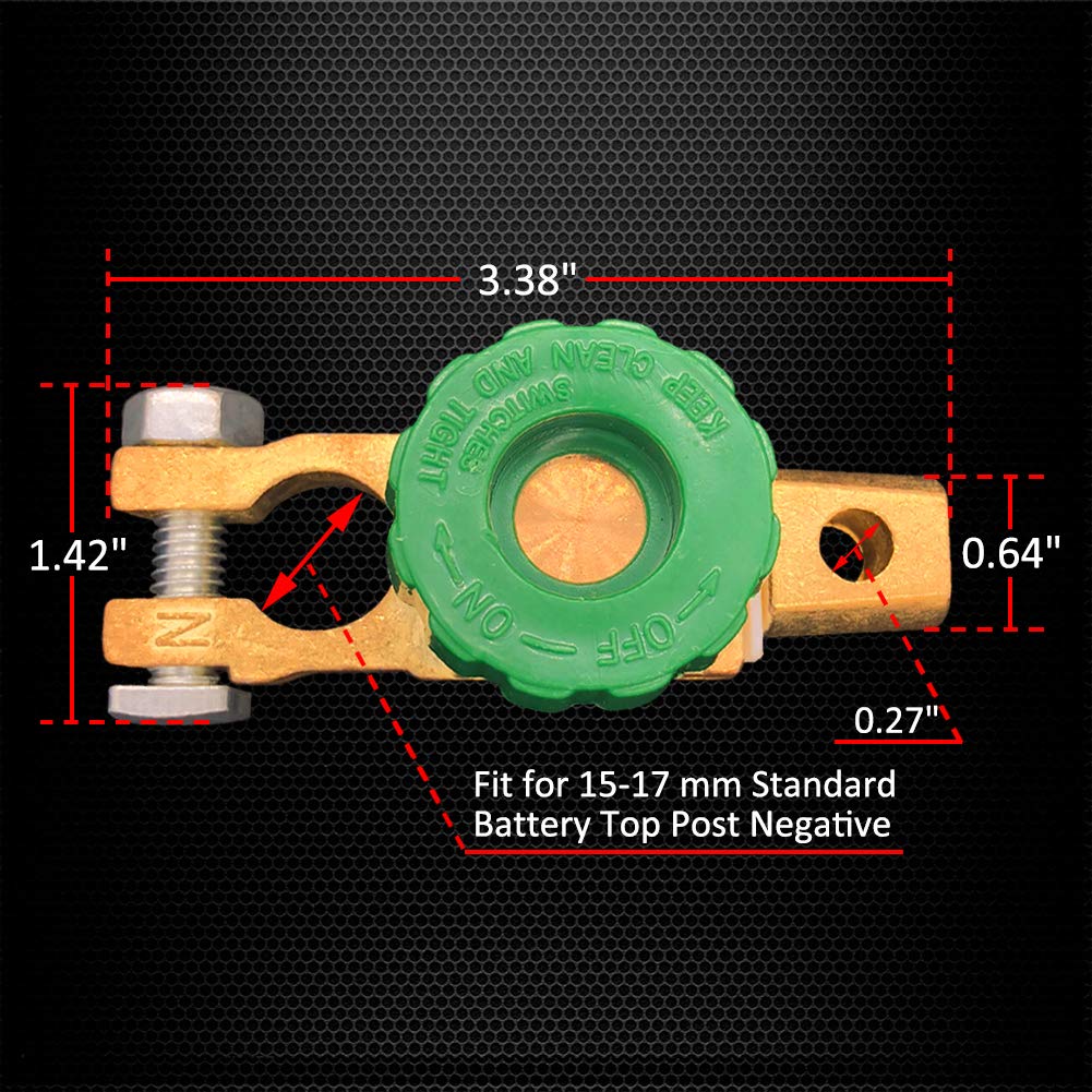 Top Post Battery Disconnect Switch, Ampper Battery Master Switch Isolator For Power Disconnect Cut Off (2 Pack)