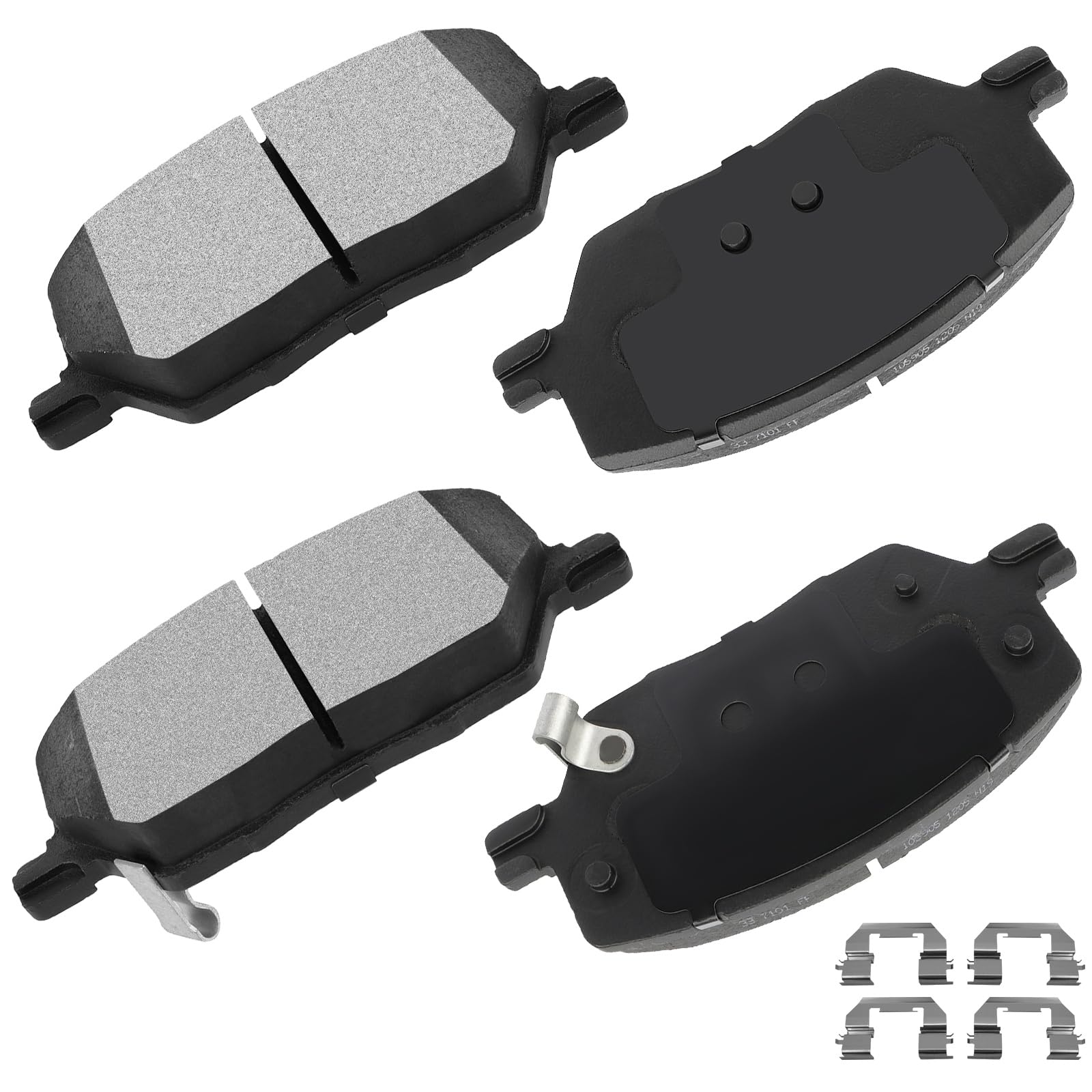 Cciyu D1811 Front Ceramic Disc Brake Pads Kit For Fiat 500X 2016-2018,For Jeep Compass 2016-2020,For Jeep Renegade 2015-2019 4Pc