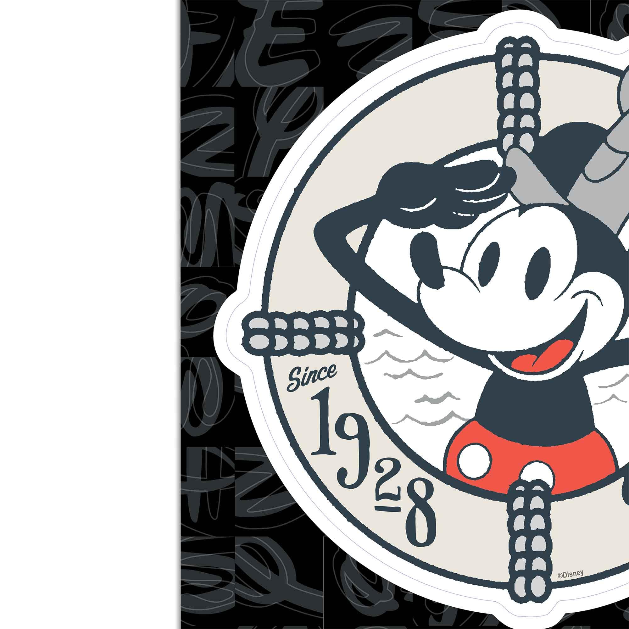 Disney Mickey Mouse Adhesive Vinyl Decal - Vintage Steamboat Willie Sticker for Car - Perfect for Disney Fans