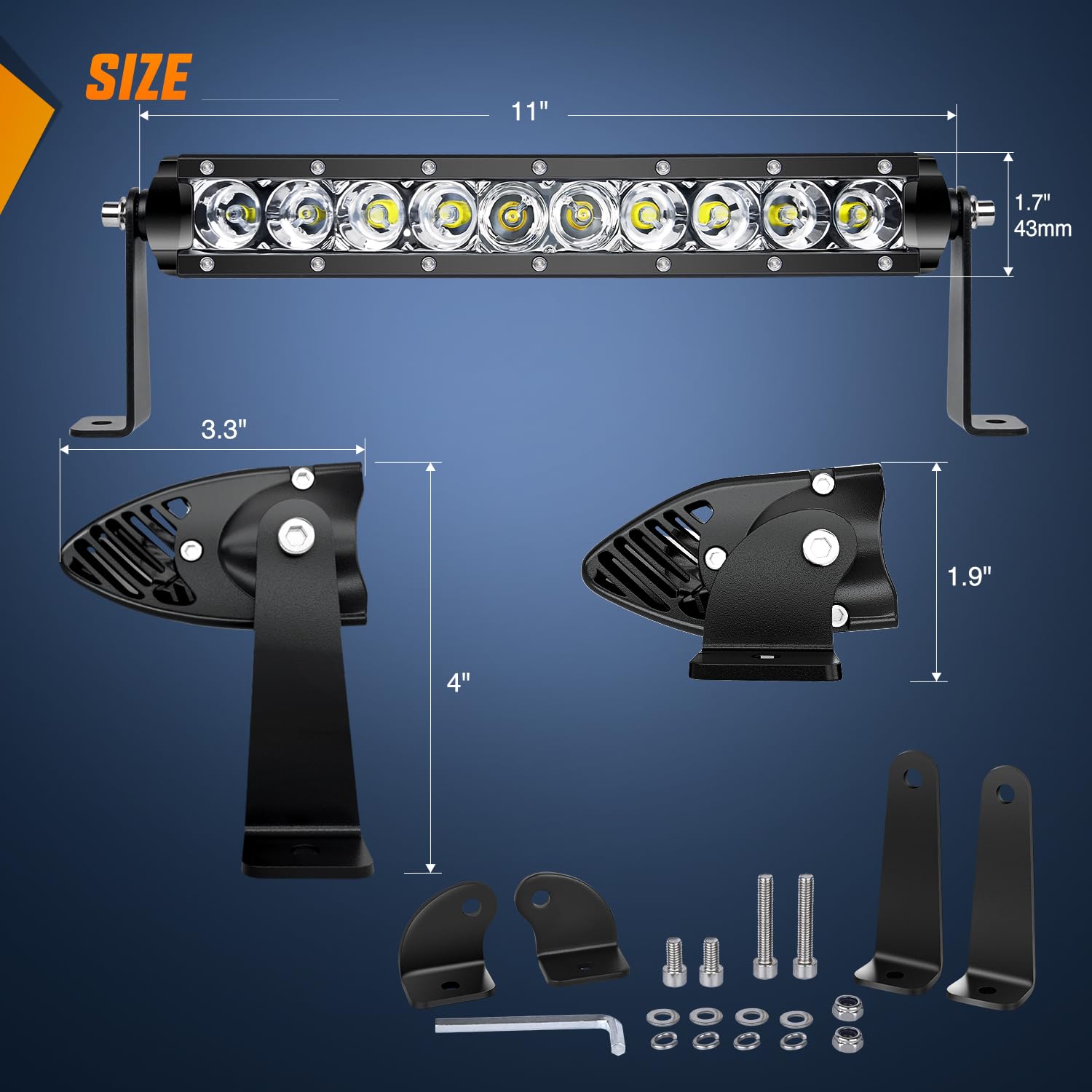 Nilight Led Light Bar 2Pcs 11 Inch 50W Super Slim Spot Flood Combo 5000Lm 3D Driving Fog Off Road Lights Pods With Wiring Harnes