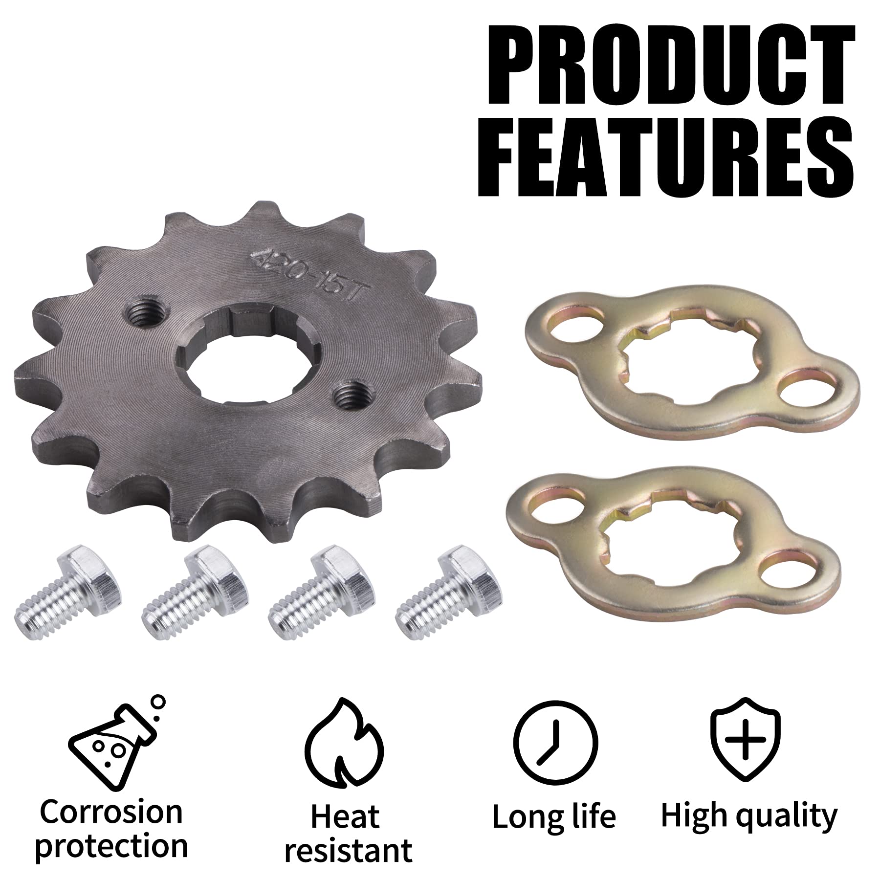 Mrelc Motorcycle 420-15T Front Sprocket 20Mm Compatible With 50Cc 70Cc 90Cc 110Cc 125Cc Dirt Pit Bike Mini Bike Atv 4 Wheeler Mo