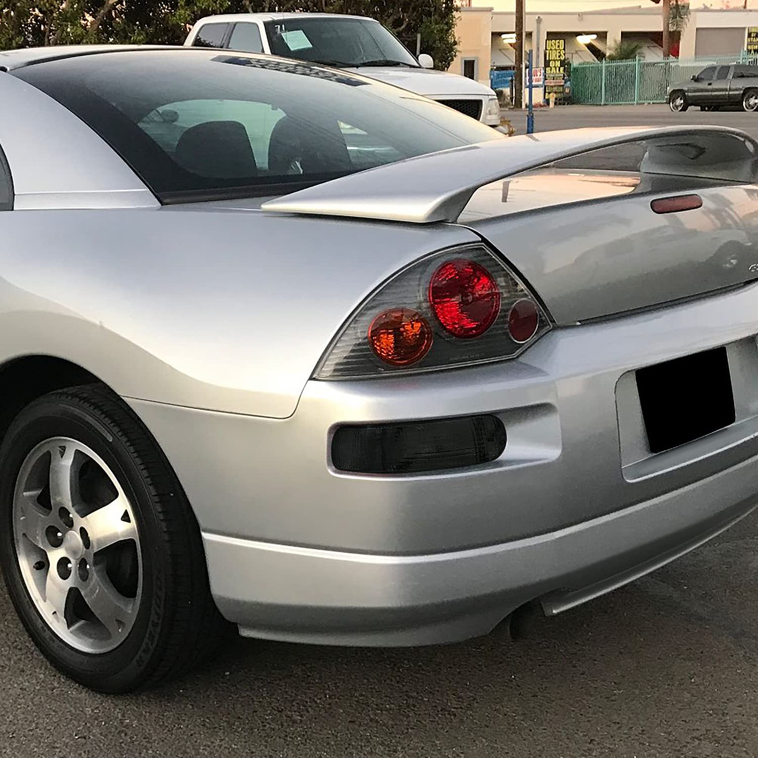 SPEC-D TUNING JDM Smoke Lens Rear Bumper Lights for 2000-2005 Mitsubishi Eclipse - Chrome Housing, L+R Pair