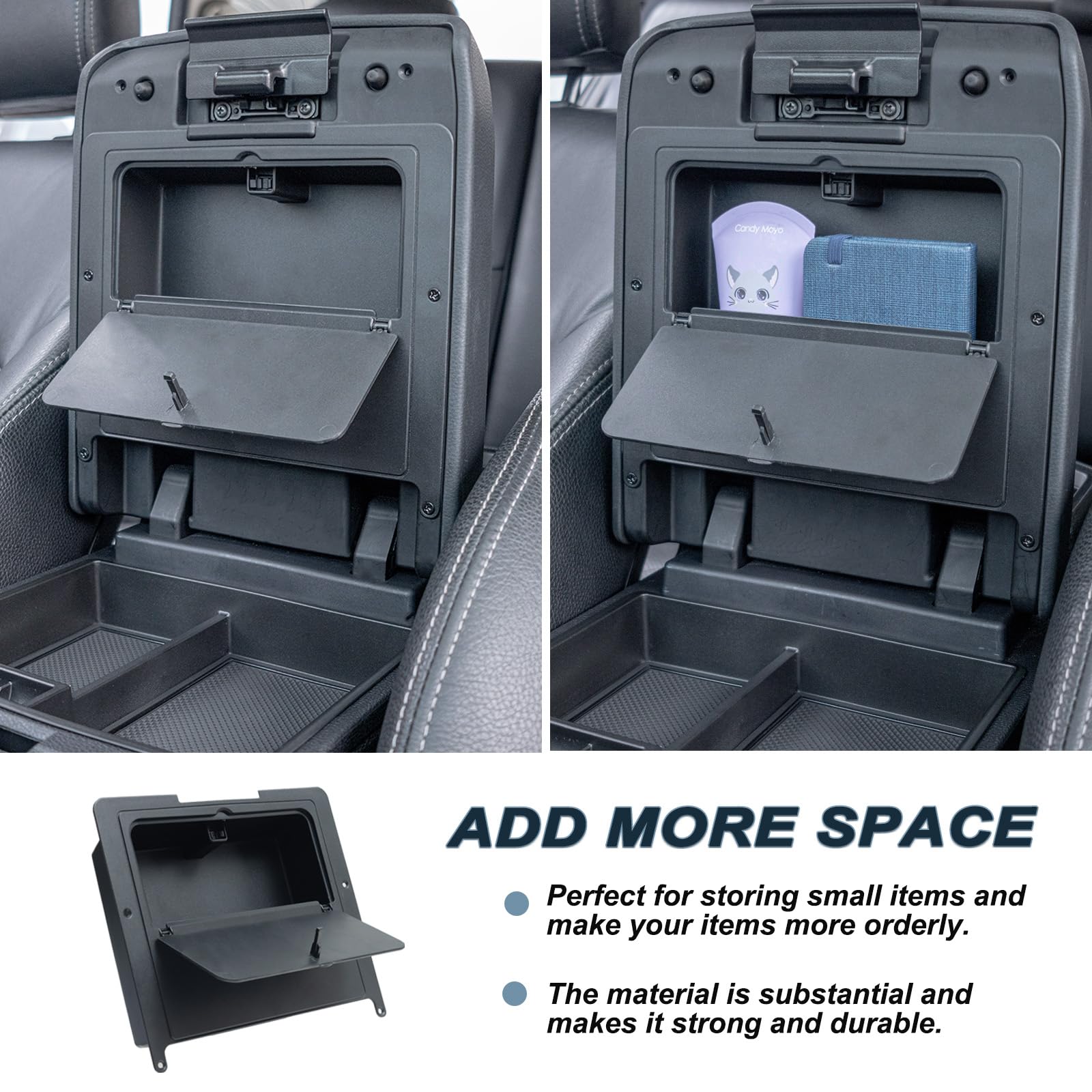JKCOVER Center Console Organizer for 2024+ Toyota Tacoma, Plastic, Patented Design, Hidden Box Armrest Compartment