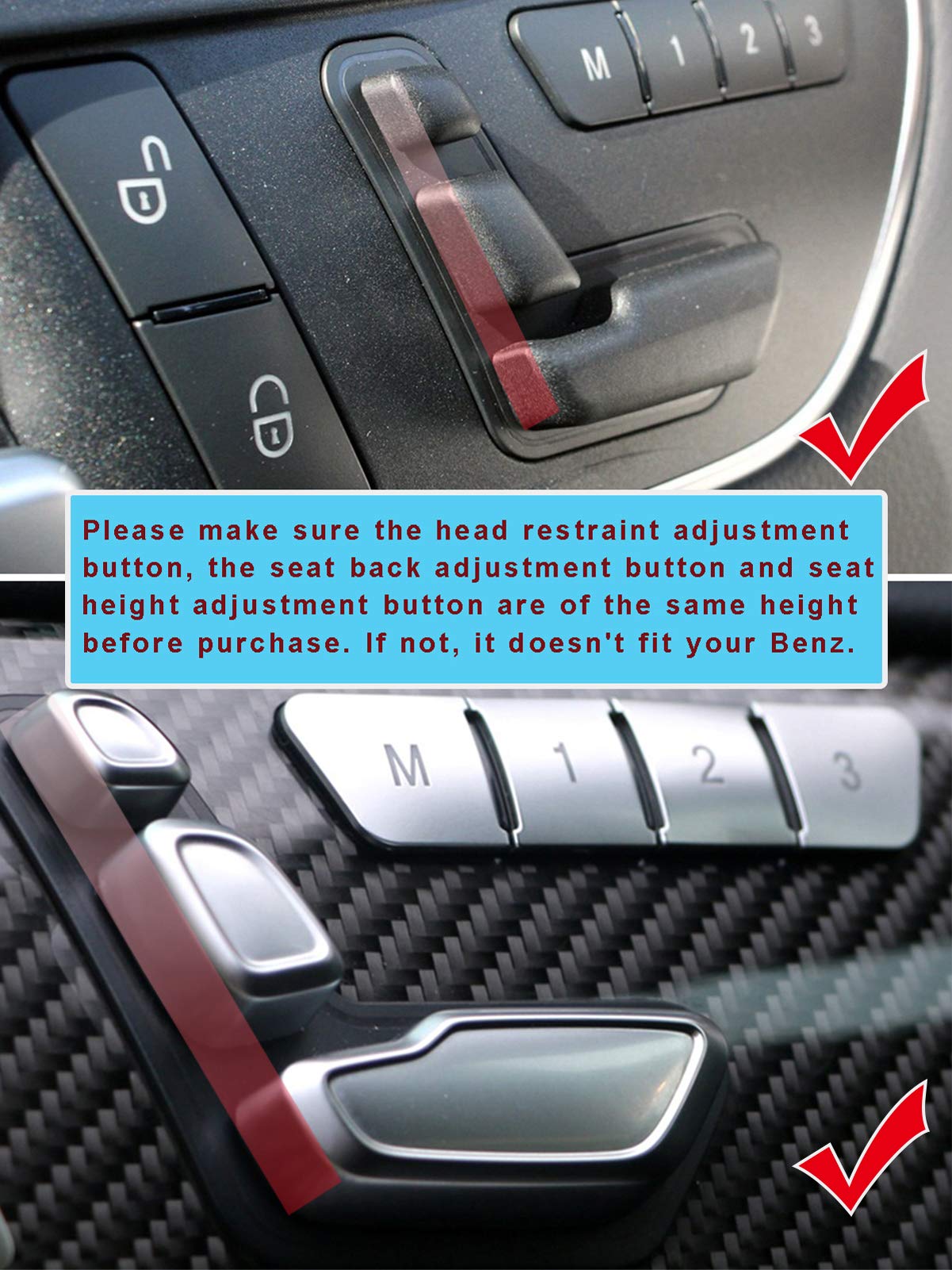 Jaronx For Mercedes Benz Left Side Door Seat Adjustment Button Replacement,Seat Control Switch Headrest Buttons B-Class W246,C-C