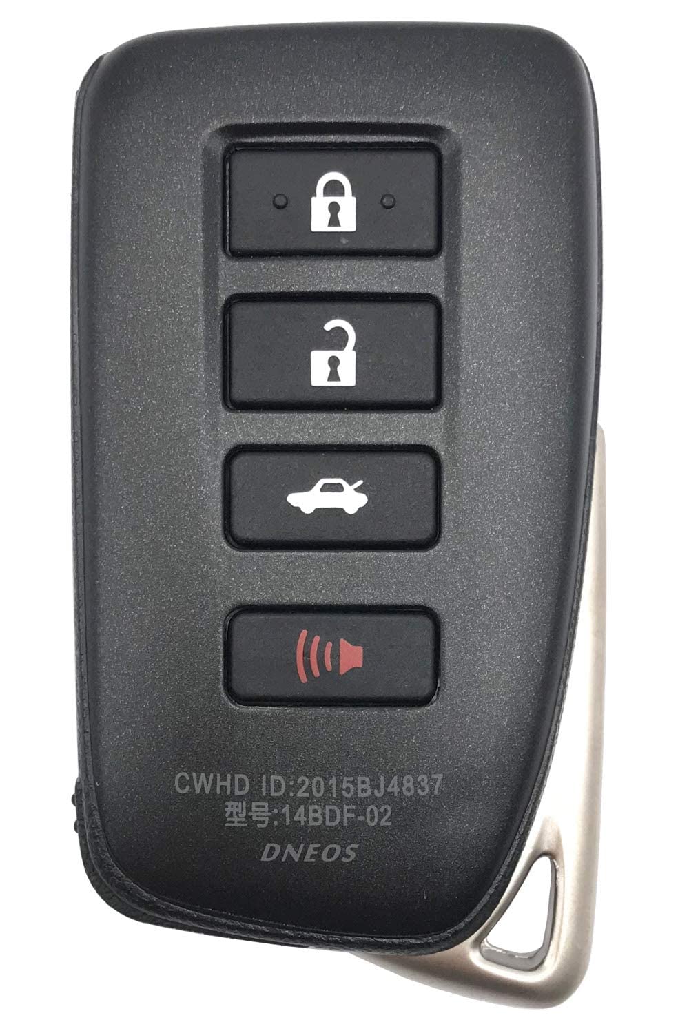 4 Buttons Replacement Key Fob Cover Fit For Lexus Es250 2018 Nx300H 2018-2013 Es350 Gs350 2016-2013 Gs300H Gs450H Es300H Nx300 Smart Keyless Entry Remote Key Fob Case Shell (Black)