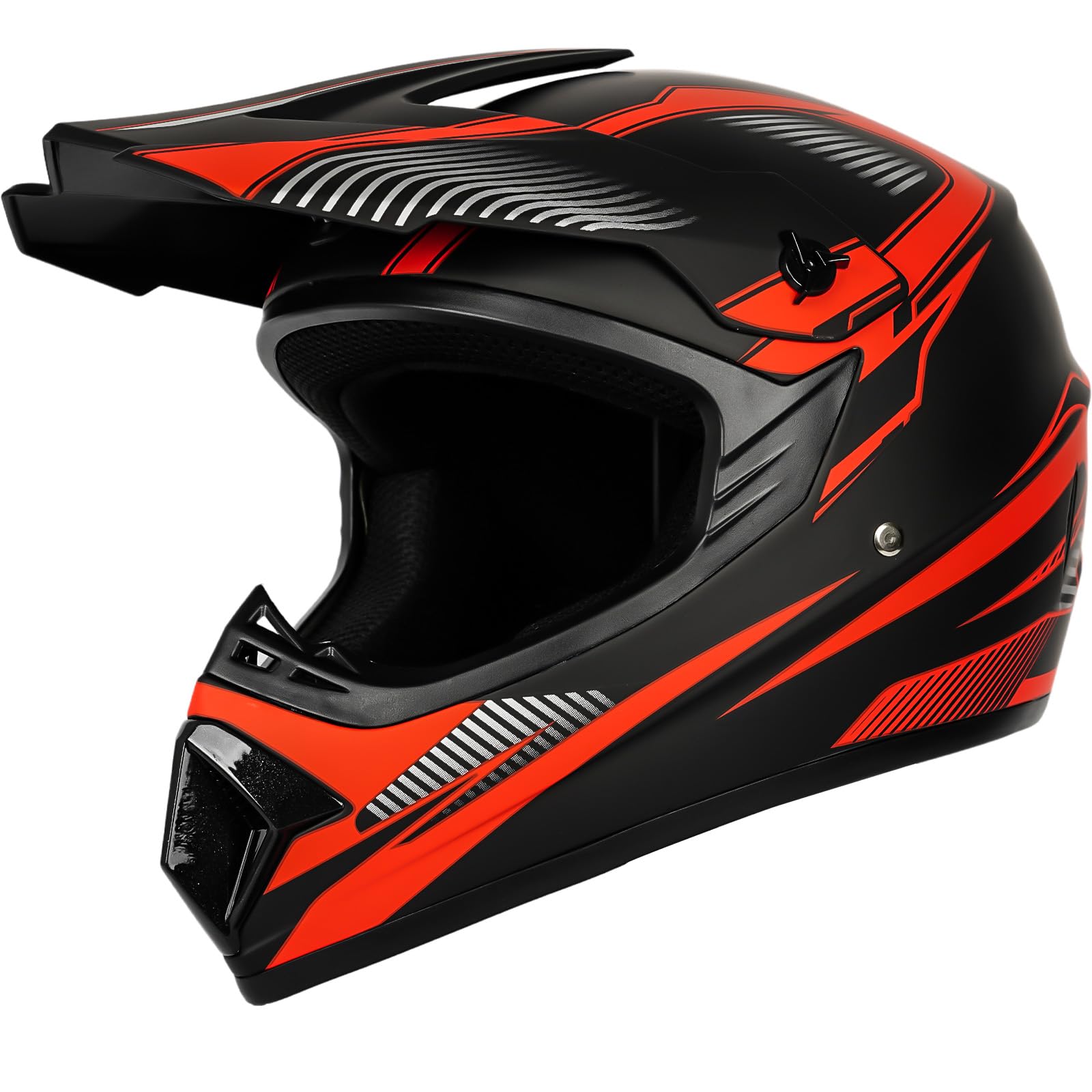 Yesmotor Youth Dirt Bike Helmet Set - Includes Gloves, Goggles, Mask, Large, Red, Premium Safety Gear, DOT Approved