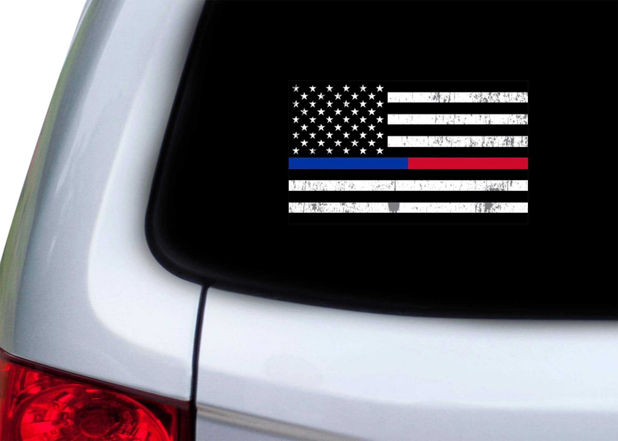 Rogue River Tactical Thin Red Blue Line Lives Matter Flag Car Decal Bumper Sticker Support Law Enforcement Police Officers And F