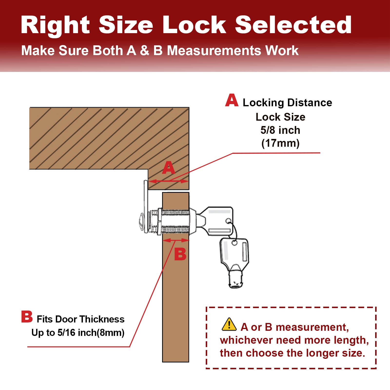 Naissian Rv Locks For Storage Door 5/8 Inch, Camper Storage Door Lock Travel Trailer Compartment Cabinet Locks With Keys 5/8'',