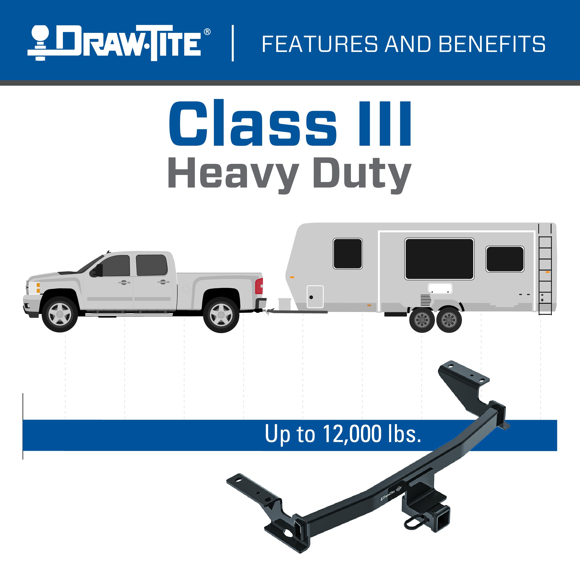 Draw-Tite Class 3 Trailer Hitch for 2013-2025 Mazda CX-5, 2" Receiver, Model 76138