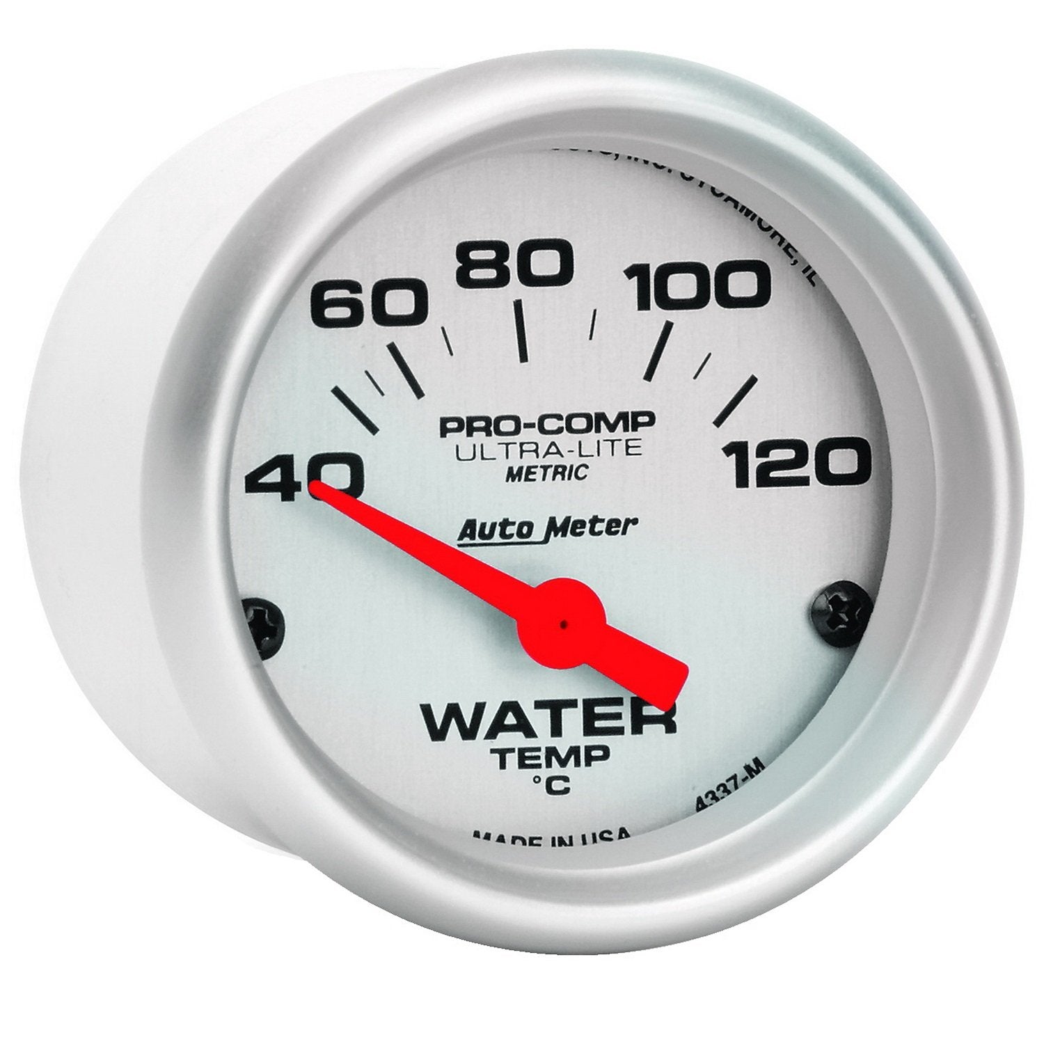 Auto Meter 4337M UltraLite Electric Water Temperature Gauge 2.3125 in.