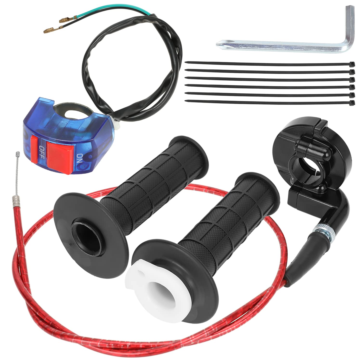 Yoxufa 22Mm Twist Throttle Accelerator Handle Grip For 79Cc 79.5Cc 80Cc 97Cc 196Cc 212Cc 2.5Hp Baja Doodlebug Db30 Warrior Massimo Mb200 Motovox Mbx10 Mbx11 Monster Moto Mmb80 Coleman Ct200U Mini Bike