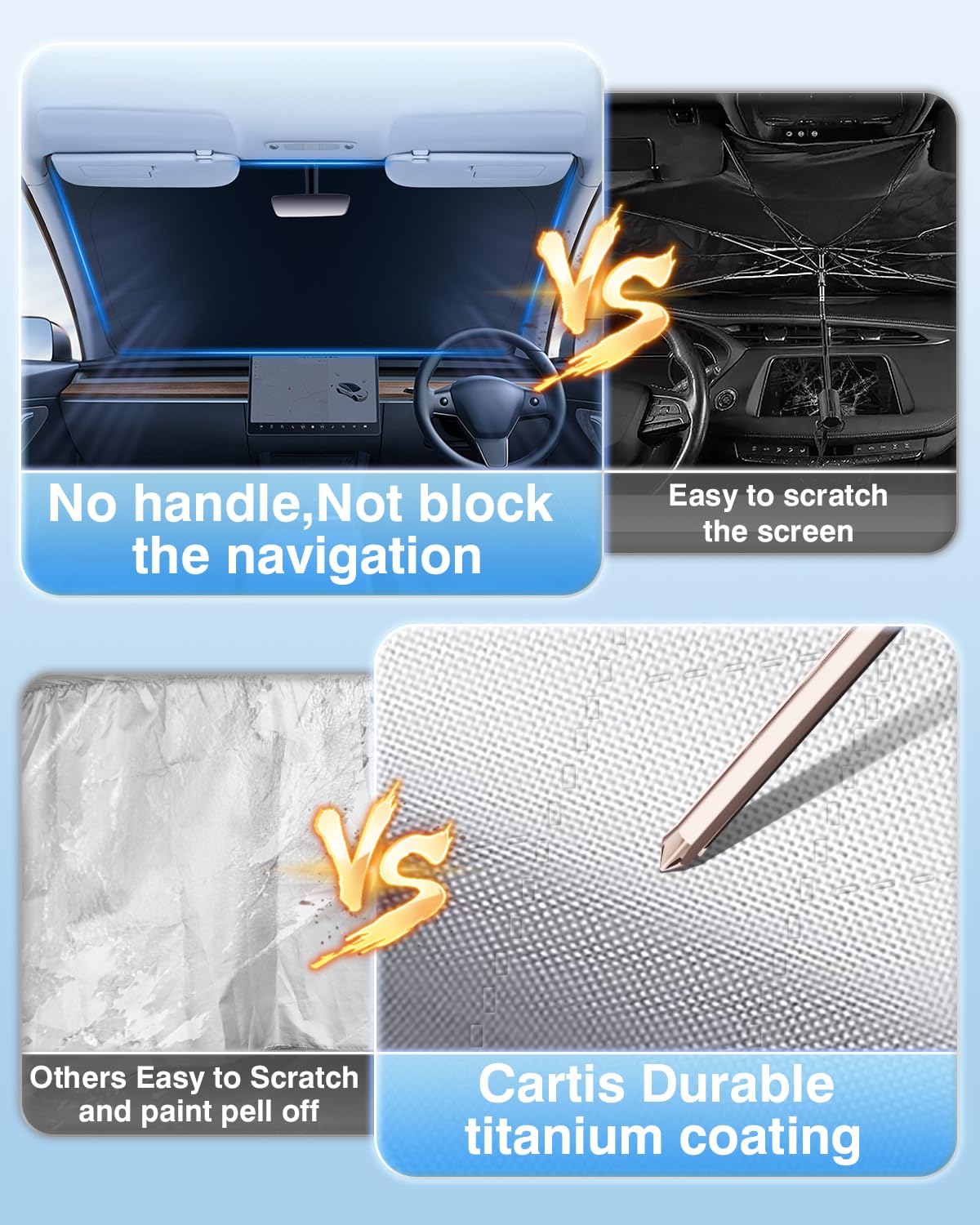 Cartist 5-Layer Windshield Sun Shade Custom Fit For Kia Carnival 2022 2023 2024 2025 Accessories Foldable Car Front Window Sunsh