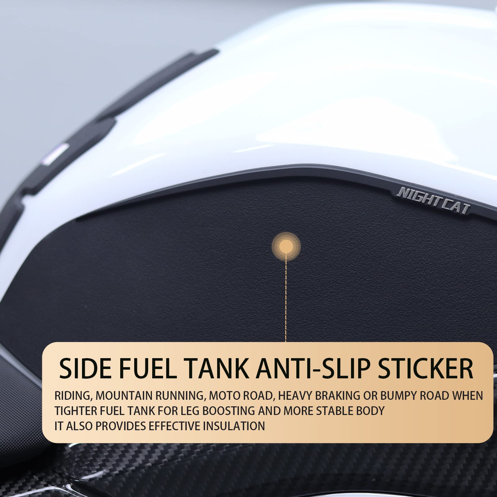 Fuel Tank Sticker, Compatible with 2019 Post BMW S1000RR, Motorcycle Fuel Tank Protector, Fuel Tank Side Traction pad, Anti-Skid