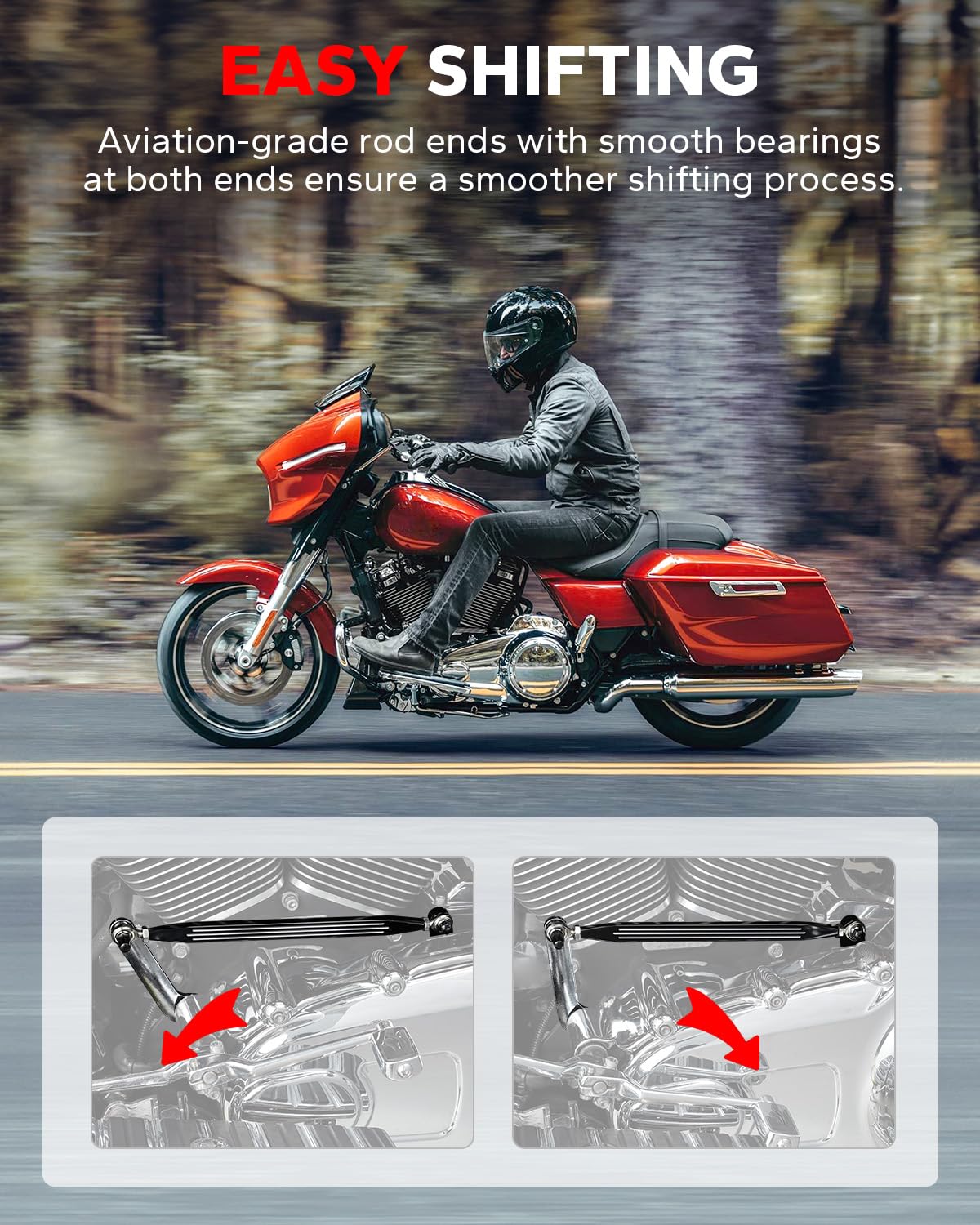 Amazicha Black Shift Linkage Compatible for Harley Davidson Softail Touring Road King Electra Glide Road Glide 1980-2024