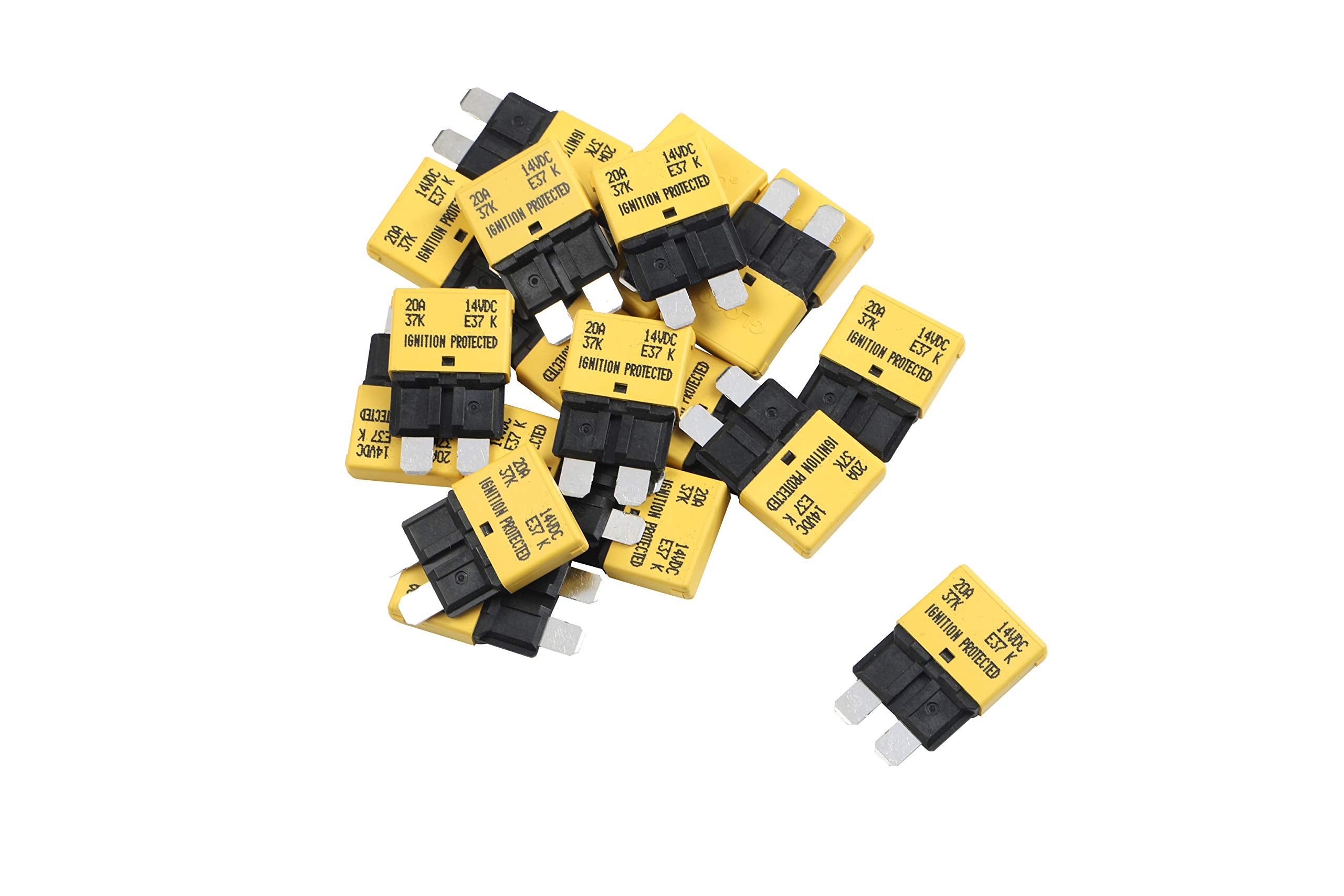 Gloso Circuit Breakers E37 Auto (T1) Reset Low Profile Atc/Ato - (20A - 20 Pack)