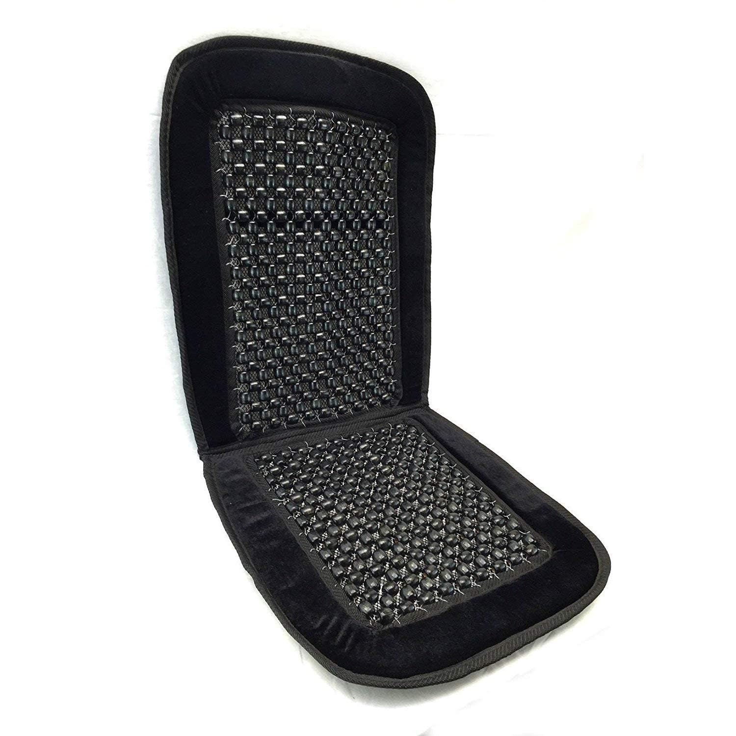 Kozdiko Car Wooden Bead Seat Cover with Velvet Fabric in Black Colour (Pack of  1) Compatible with Kia Sonet