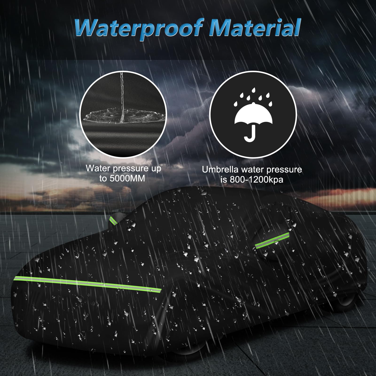 BIGACOVER Waterproof Car Cover for 2003-2009 Nissan 350Z, Heavy Duty 210D Oxford Cloth, Black, All Weather Protection