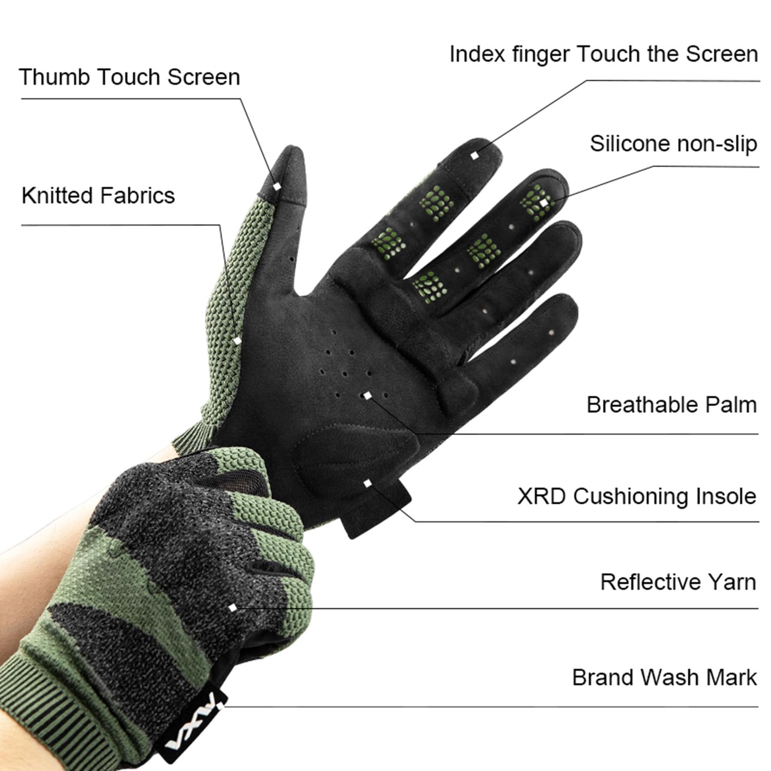 VXW Motorcycle Gloves for Men Full Finger Touchscreen Motorbike Gloves High Protection Motorcycle Gear for BMX ATV Road Racing(X