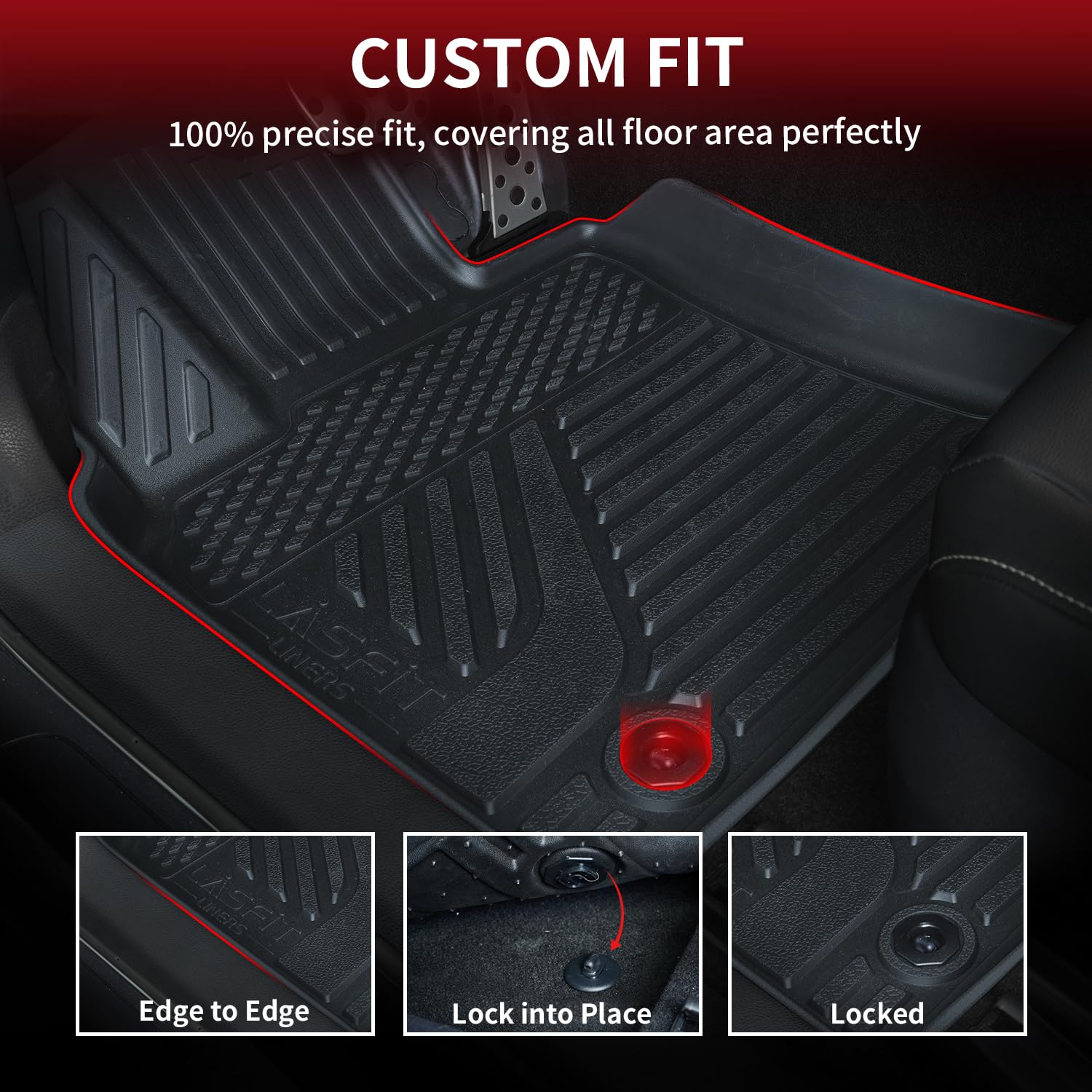 Lasfit Floor Mats&Trunk Mat For Toyota Camry 2025 Hybrid/Le/Se/Xle/Xse, All Weather Custom Fit Tpe Floor Liners For Camry 2025 F