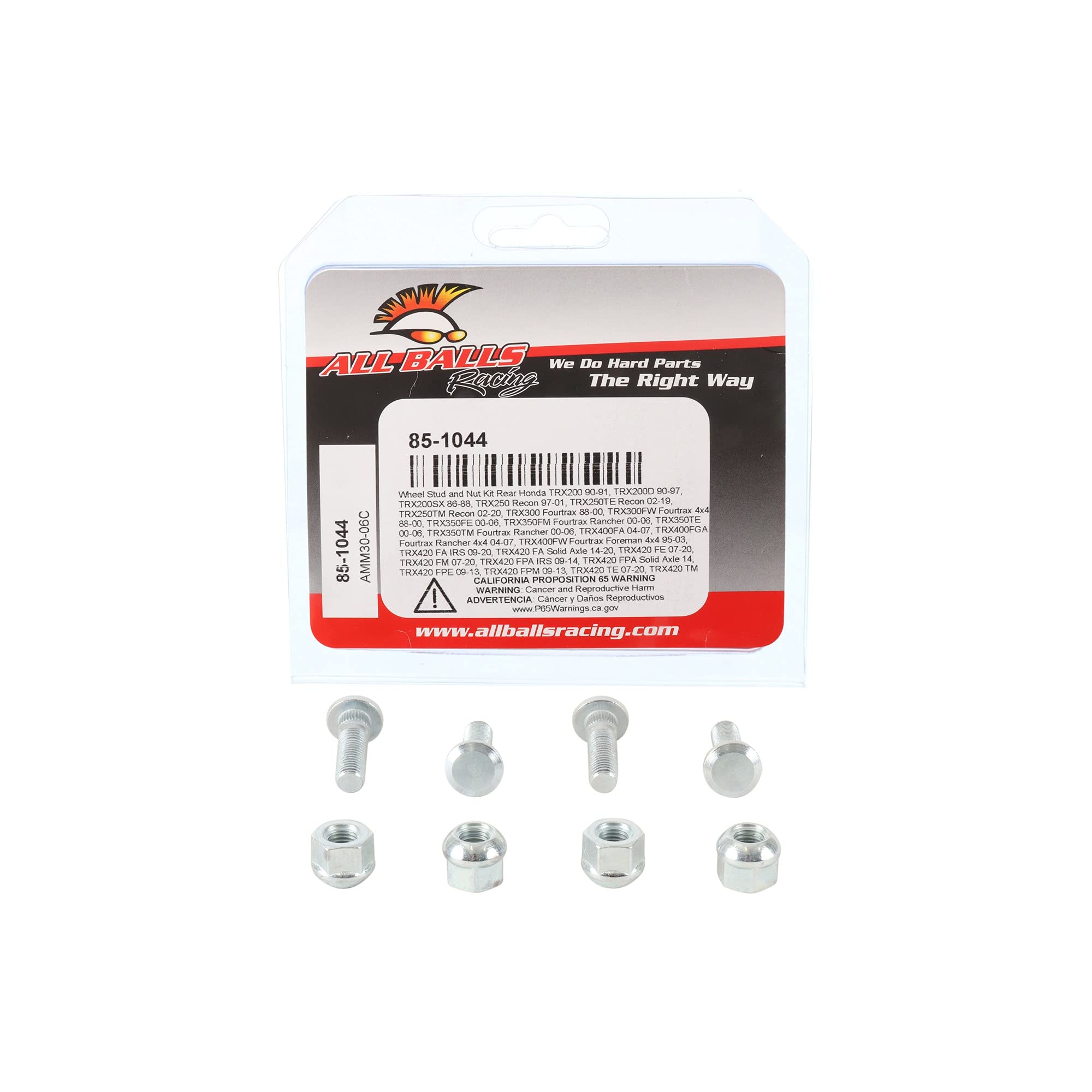 All Balls Racing Wheel Stud and Nut Kit 85-1044 Compatible With/Replacement For Honda TRX200 1990-1991, TRX200D 1990-1997, TRX20
