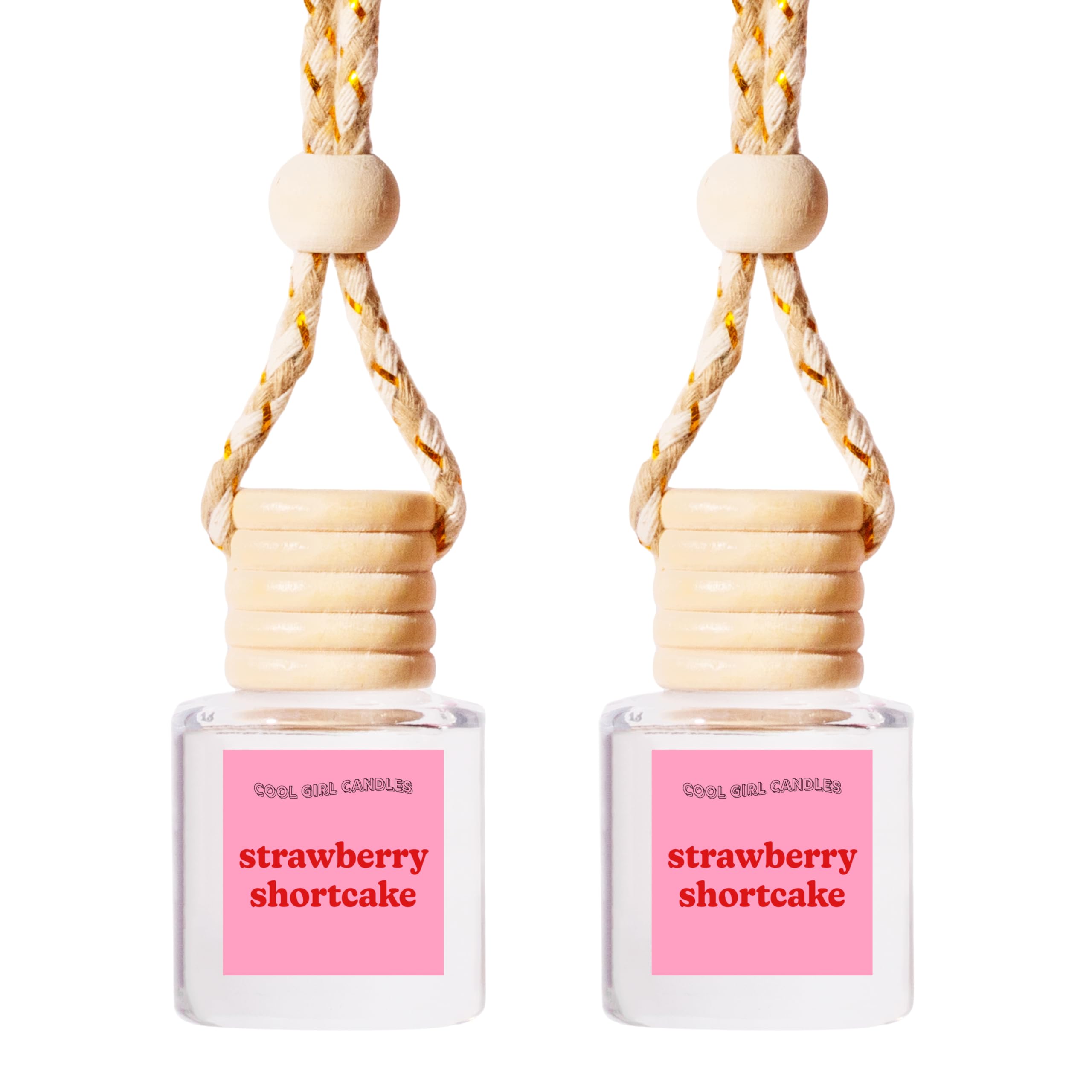 Coolgirlcandles Strawberry Shortcake Car Air Hanging Fragrance Oil Diffuser Car Air Freshener Diffuser For Essential Oils, Scent