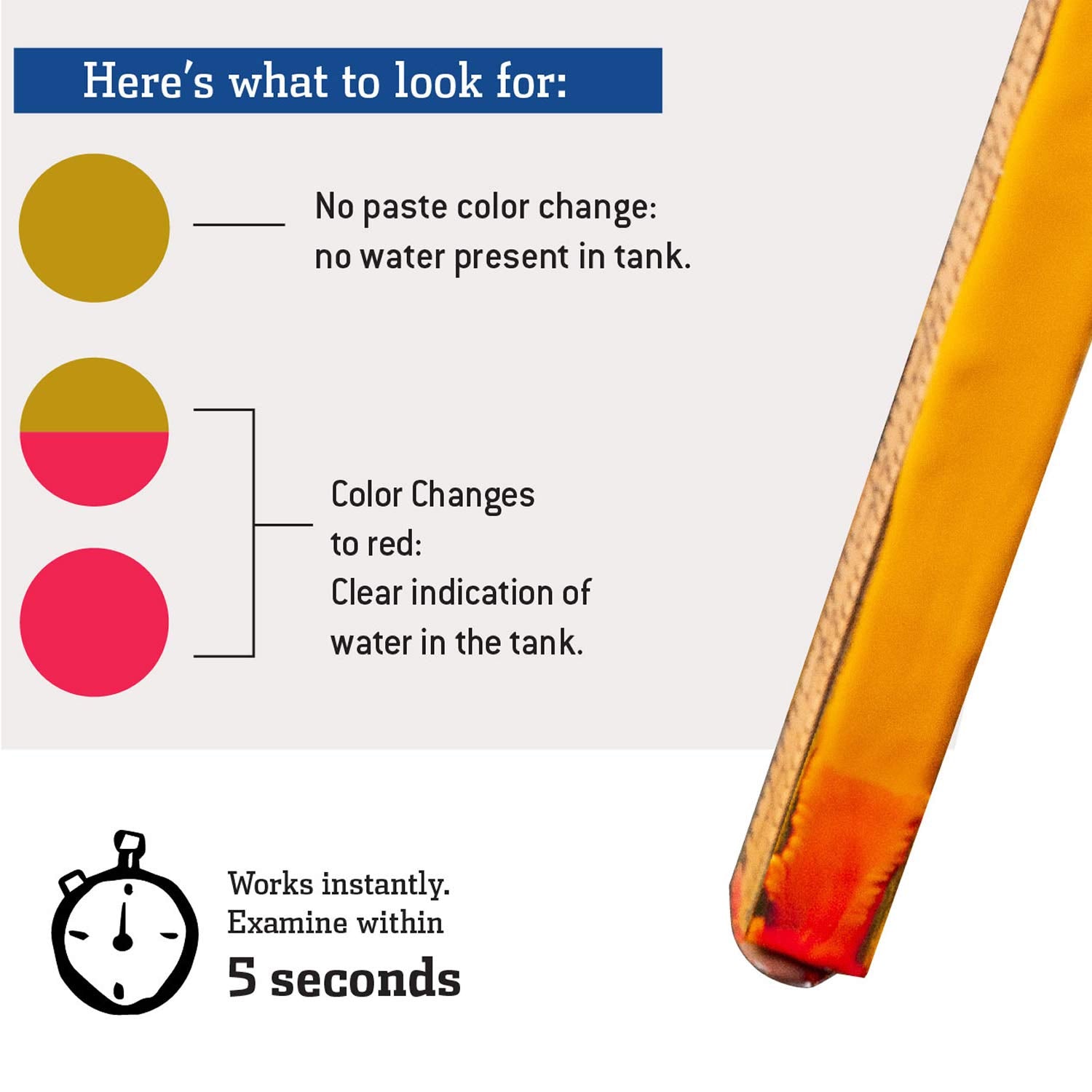 Gasoila Water Finding Paste - 2.5 oz Tube for Fuel Detection - Quick Color Change, Reliable for Gasoline, Diesel, Kerosene, Petroleum