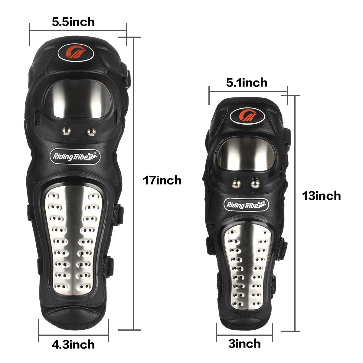 GES Knee Pads Motorcycle - 4Pcs Adults Alloy Steel Motorcycle ATV Motocross Elbow Knee Shin Guards Protector Motocross Racing/Ad