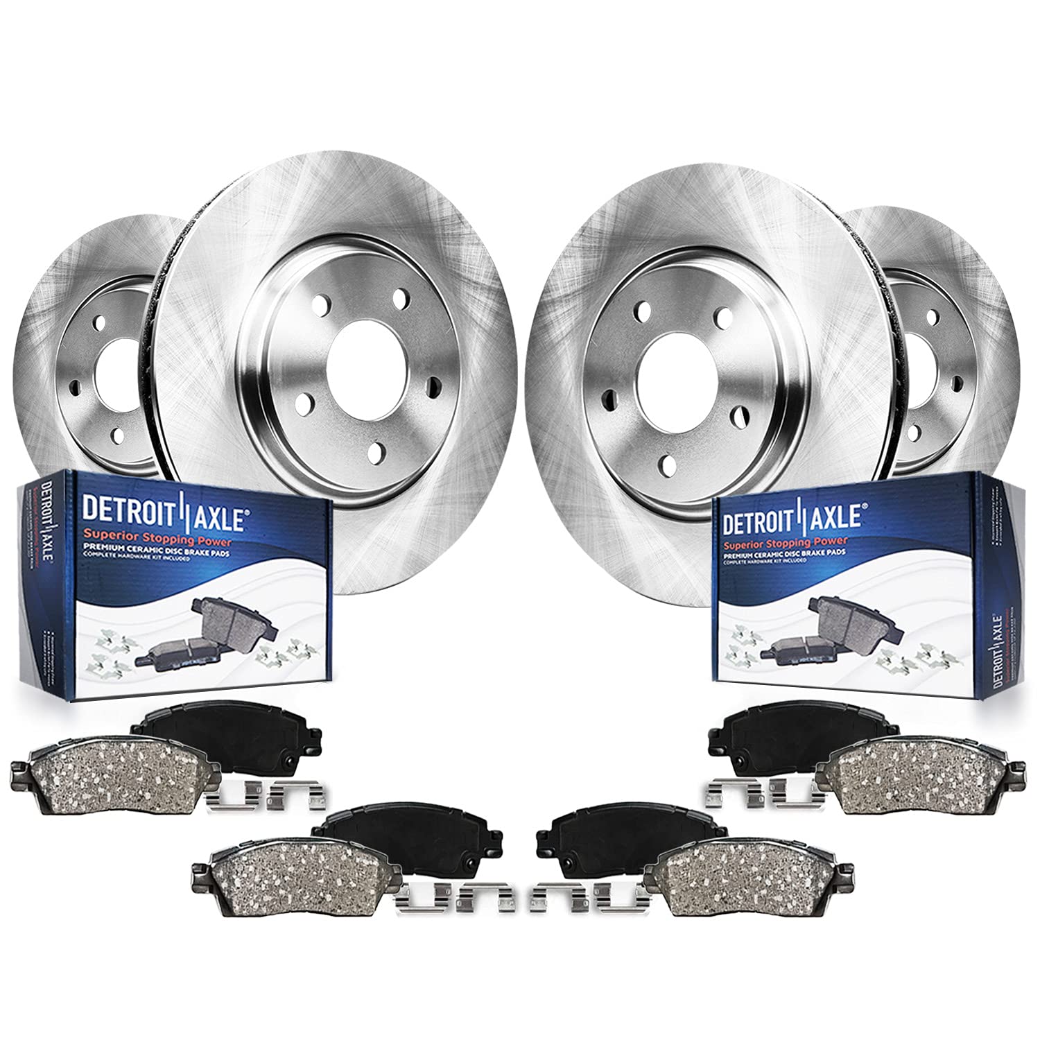 Detroit Axle - Brake Kit for 2011 2012 2013 2014 Ford Mustang, 13.98 Front and 11.81 Rear Disc Brake Rotors Ceramic Brakes Pads 