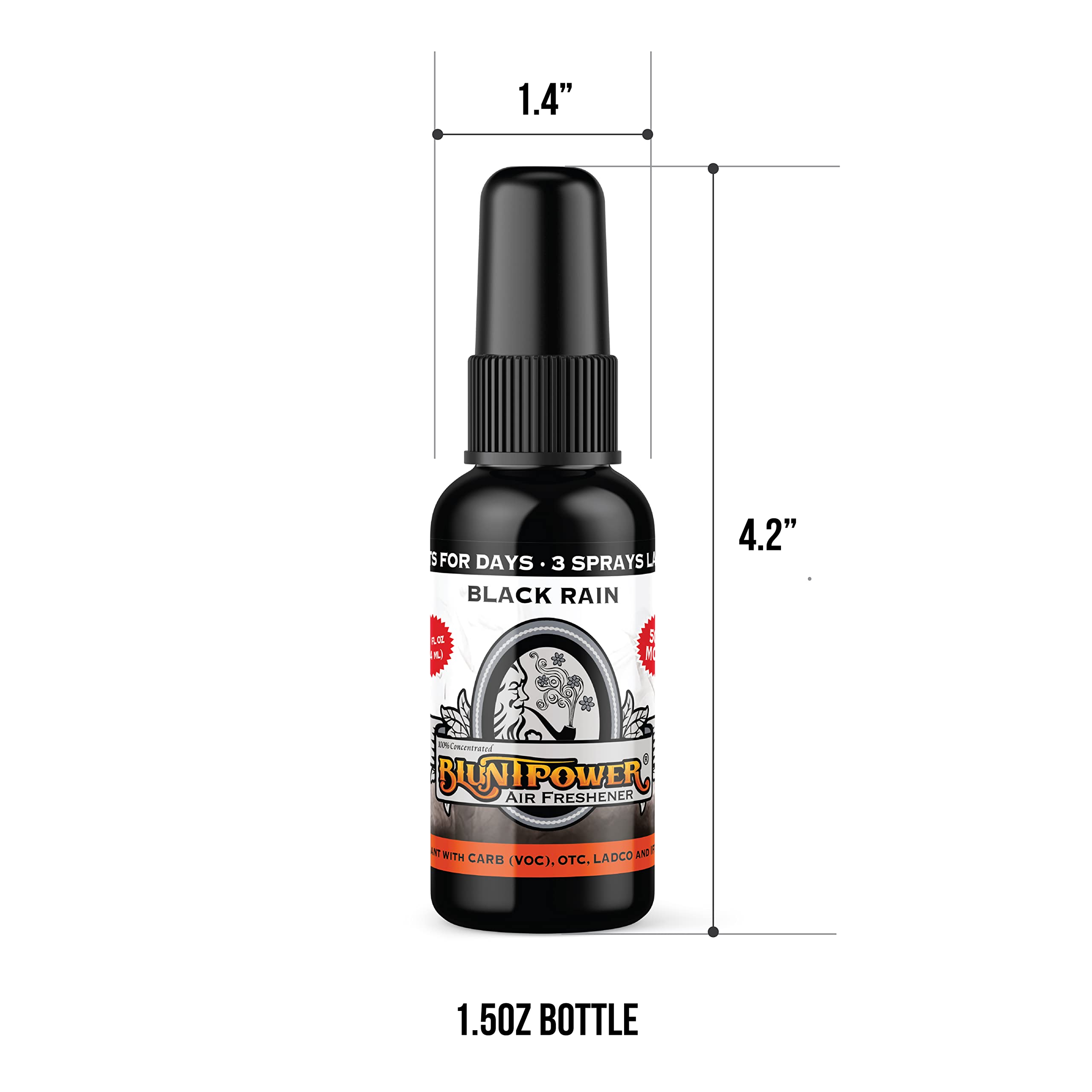 Bluntpower 1 Ounce Bottle Oil Based Concentrated Air Freshener And Oil For Burner, Black Rain (Pack Of 3)