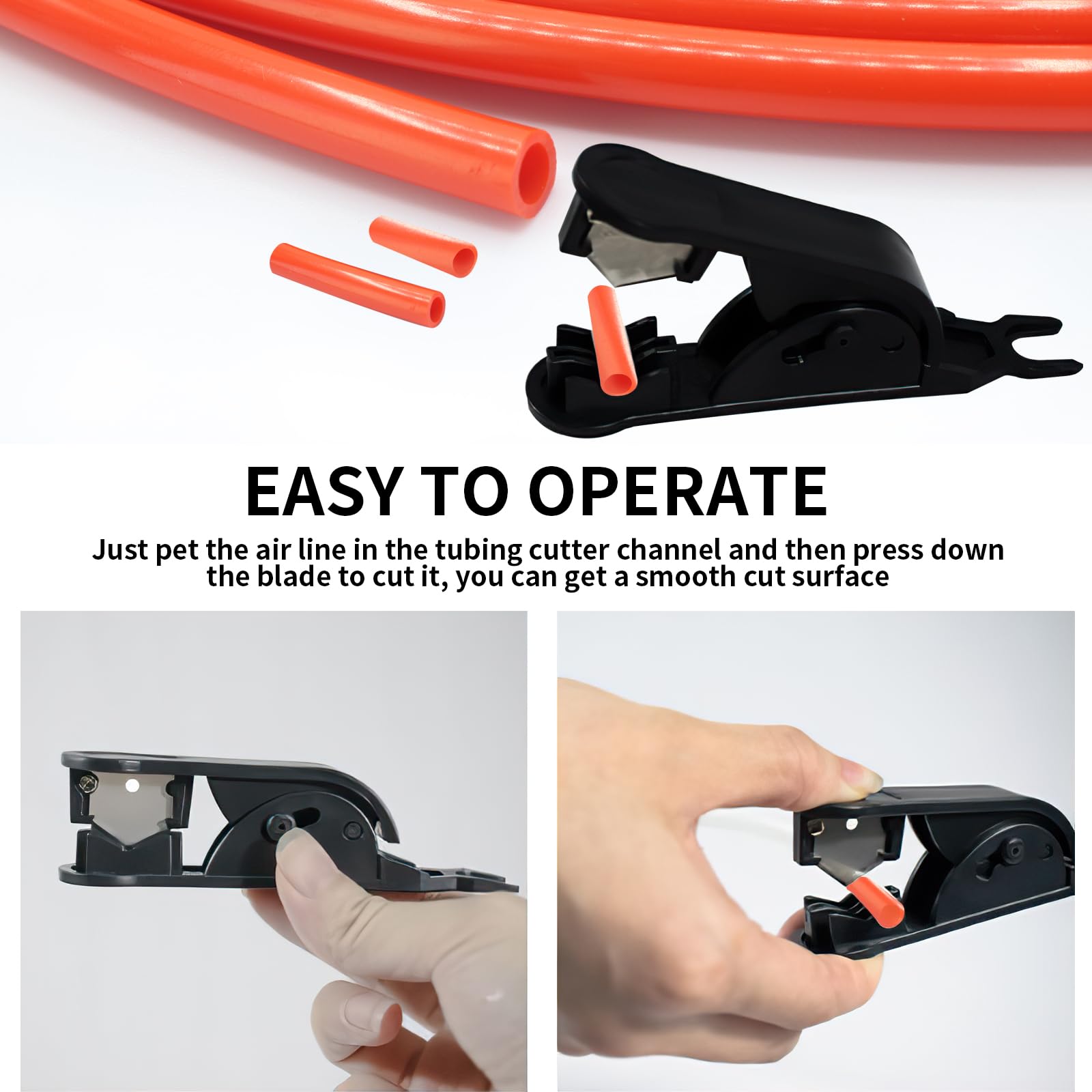 AJDHDGA Air Line Service Kit - 20 FT PU Hose, 1/4 NPT Elbow Fitting, Red, Nylon & CA360 Brass Components