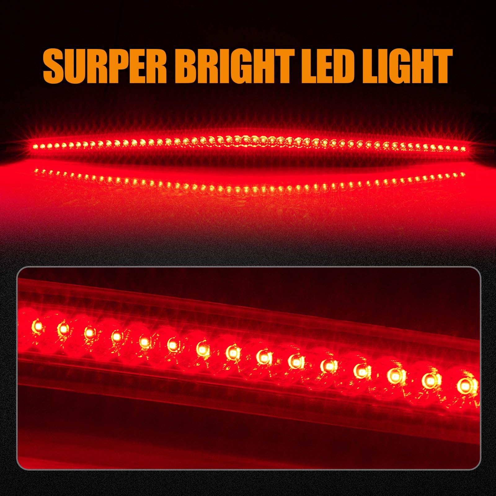Cxdar LED Third Brake Light for 2006-2011 Cadillac DTS, Waterproof Smoked High Mount Stop Light Assembly