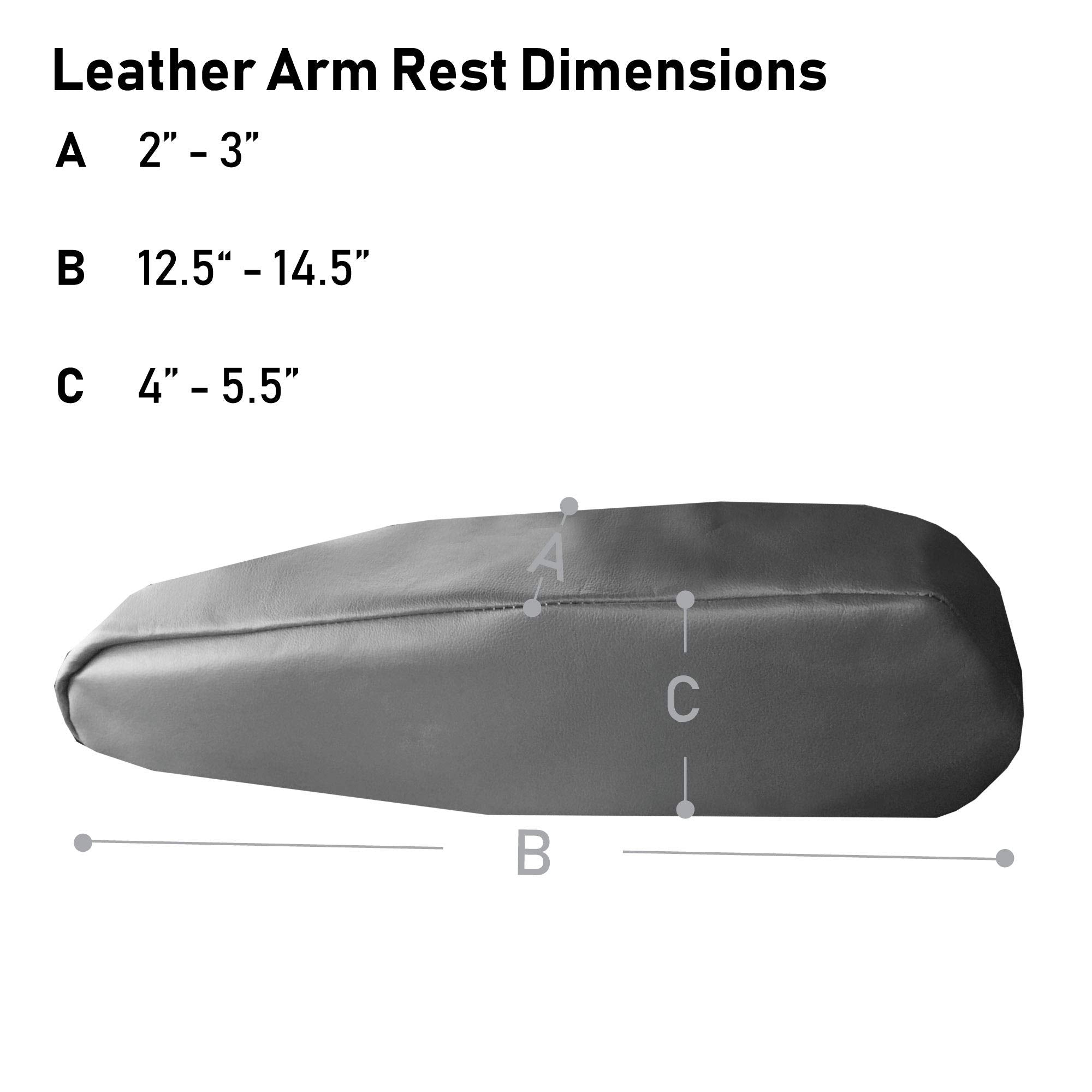 FH Group Faux Leather Armrest Covers, Semi-Universal Fit, Set of 2, Gray, 14 x 4 x 2.5 inches, Model FH1052GRAY
