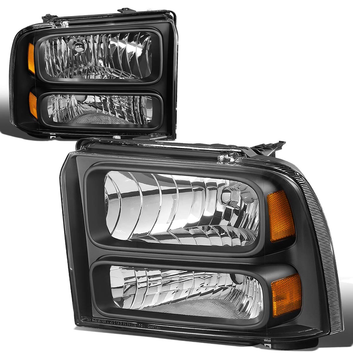 Auto Dynasty Headlights Assembly Compatible With 2005 2006 2007 Ford F250 F350 F450 F550 Super Duty, Driver And Passenger Side H