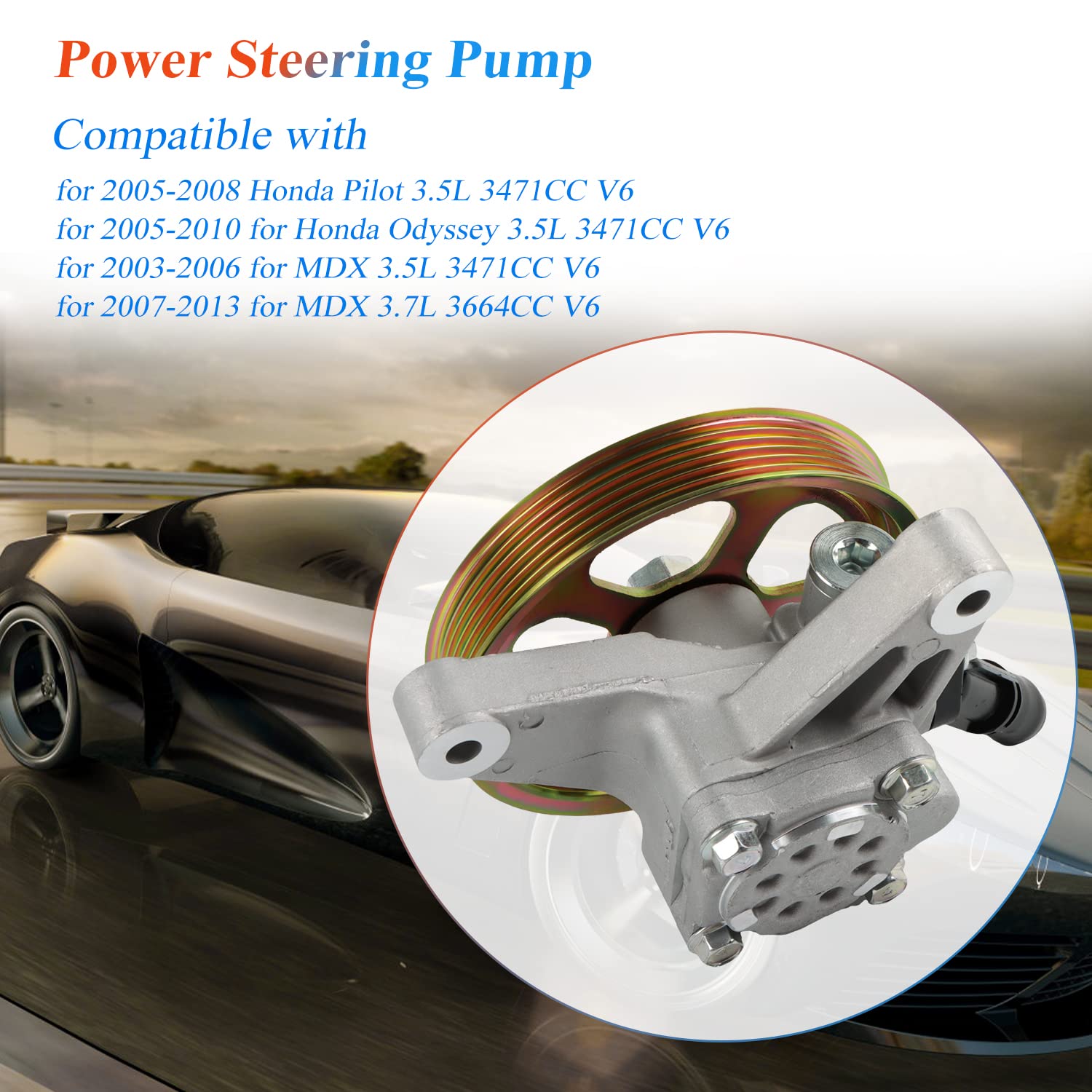 Daysyore 21-5442 Power Steering Pump Fits For 2005-2008 Honda Pilot, For 2005-2010 Odyssey,For 2007-2013 Mdx Power Assist Pump,