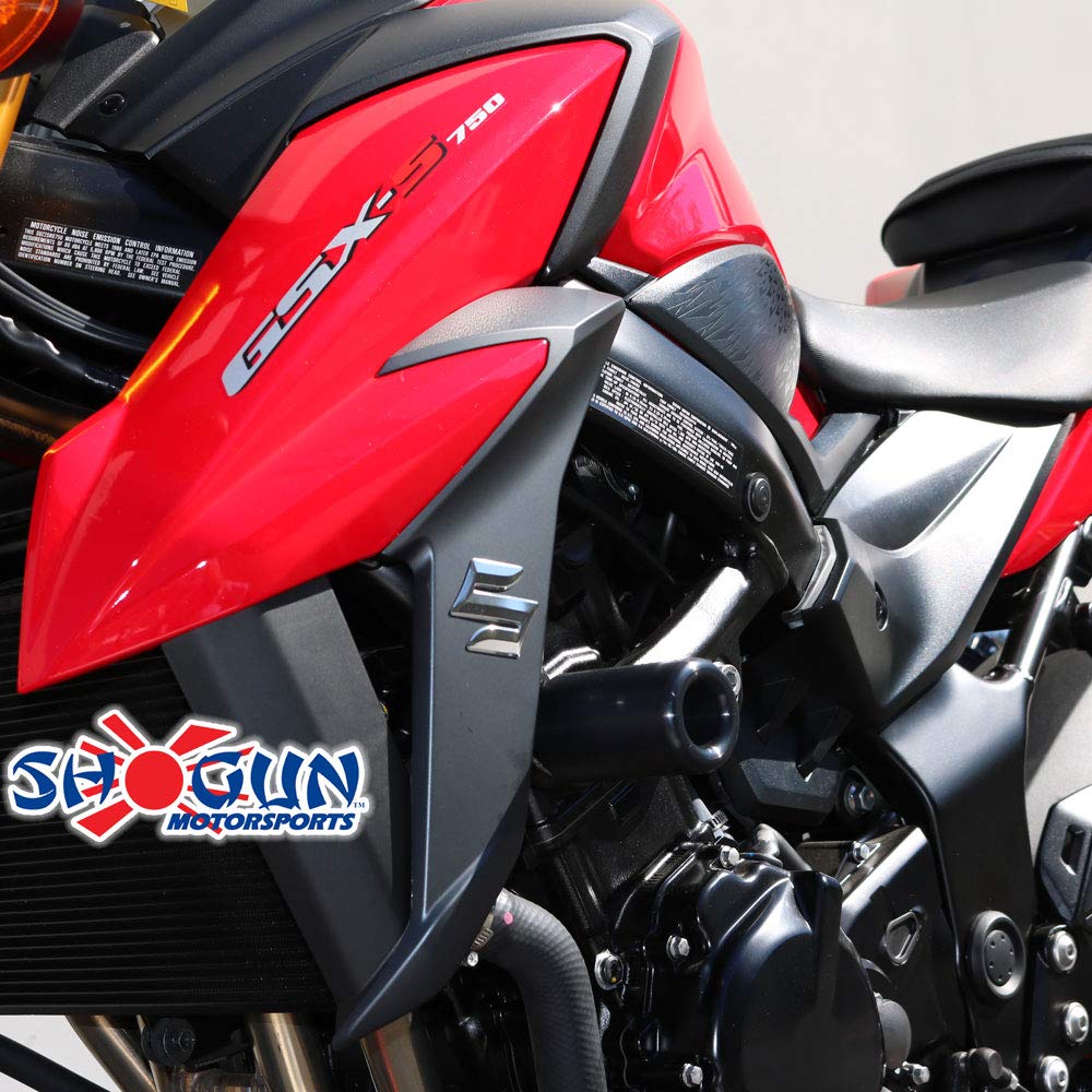 Shogun USA Made Suzuki GSX-S750 GSX S750 GSXS-750Z 2018 2019 2020 2021 2022 2023 NO Cut Black Frame Sliders Fits ABS & Non ABS M