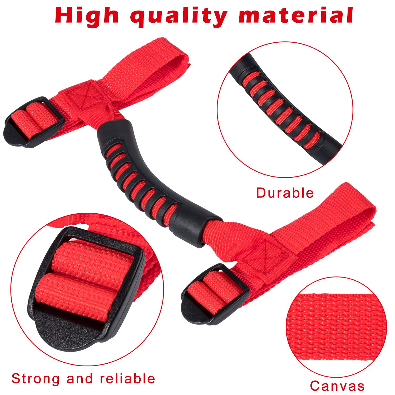 4 X Roll Bar Grab Handles Grip Handle For Jeep Wrangler Yj Tj Jk Jk Jl Jlu Sports Sahara Freedom Rubicon X & Unlimited 1955-2021