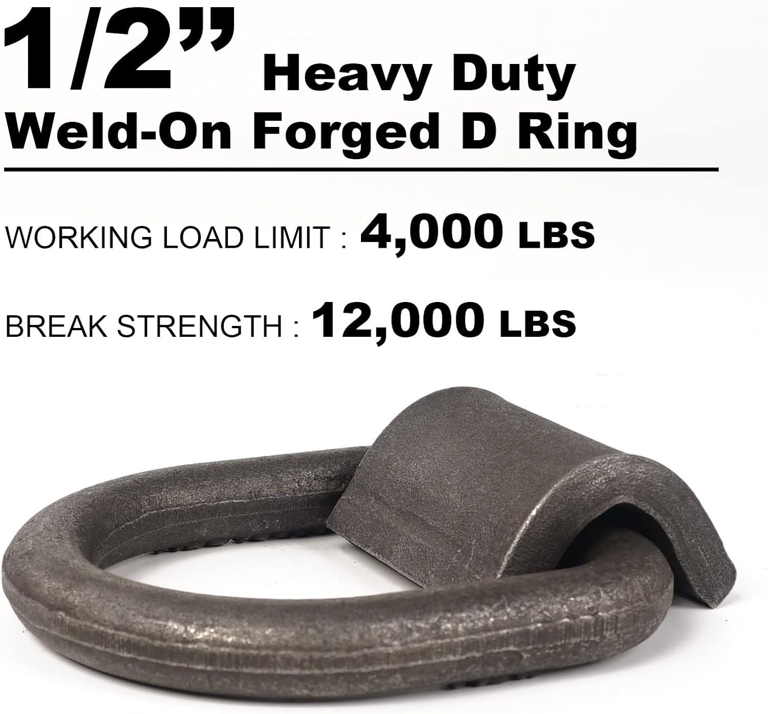 AYMMIC 1/2'' Heavy Duty Weld-On Forged D Ring with MBS:12,000 lbs, D-Ring Tie Down Anchor with Weld On Anchor Points for Trailer