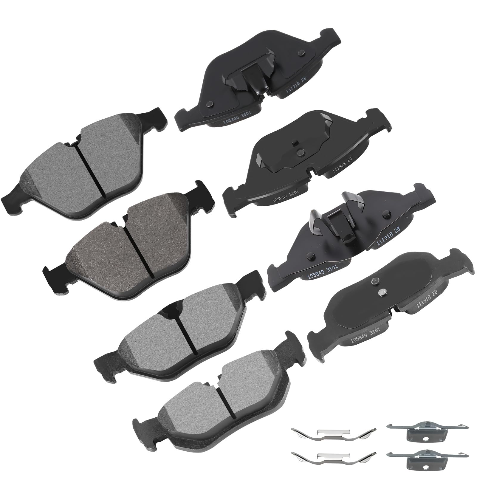 Cciyu Professional Ceramic Brakes Pads Set Fit For 2007-2013 For Bmw 328I,2009-2013 For Bmw 328I Xdrive,2007-2008 For Bmw 328Xi,